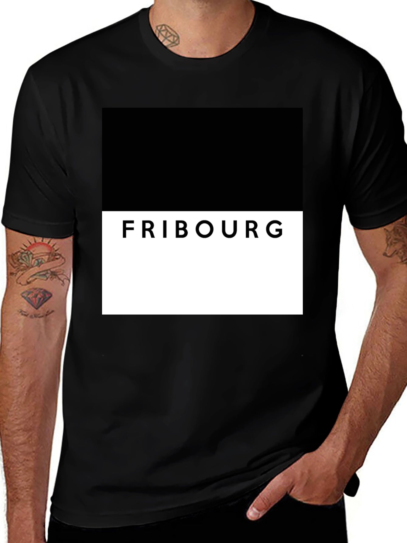Fribourg Graphic Tee - Modern Block Design