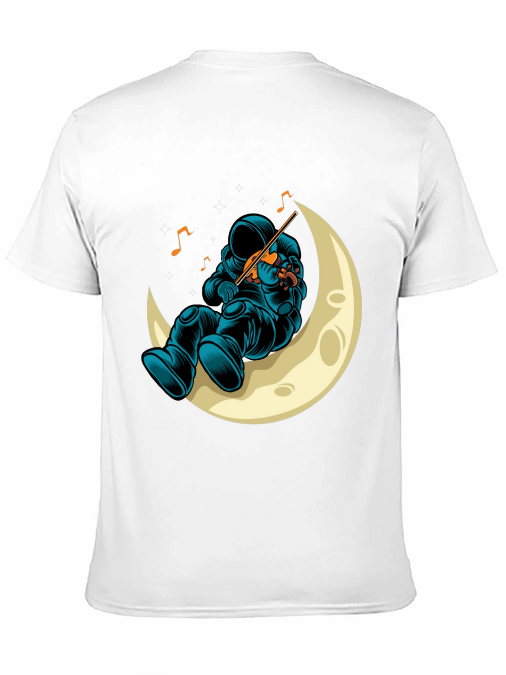 Astronaut Moon Musician Black T-Shirt