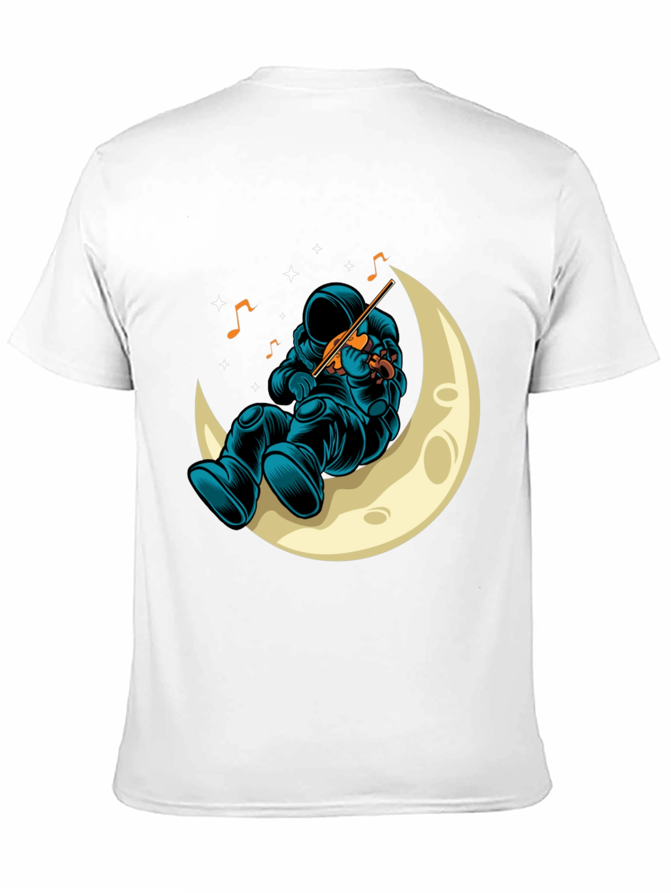 Astronaut Moon Musician Black T-Shirt