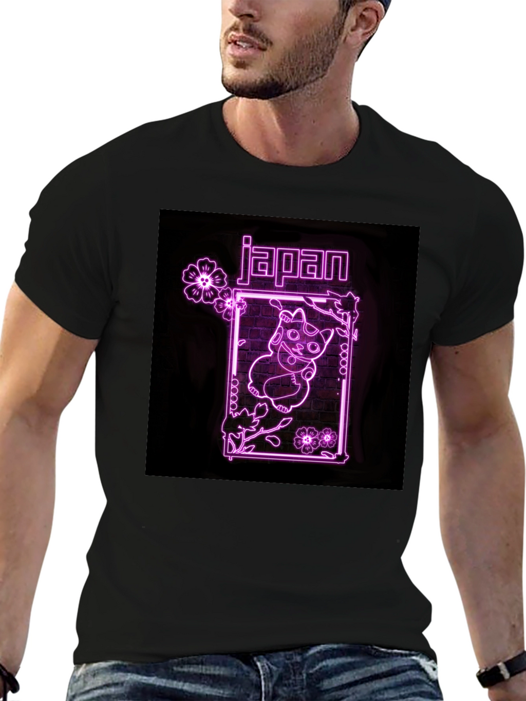 Neon Japan Lucky Cat T-Shirt