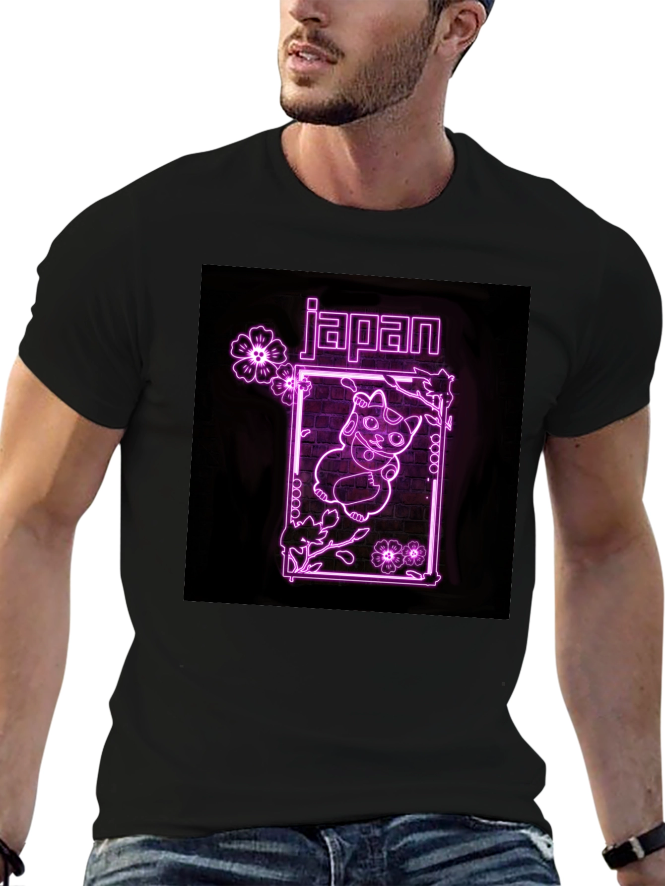 Neon Japan Lucky Cat T-Shirt