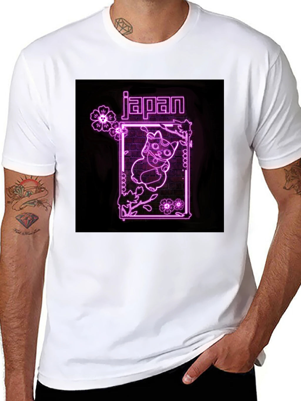 Neon Japan Lucky Cat T-Shirt