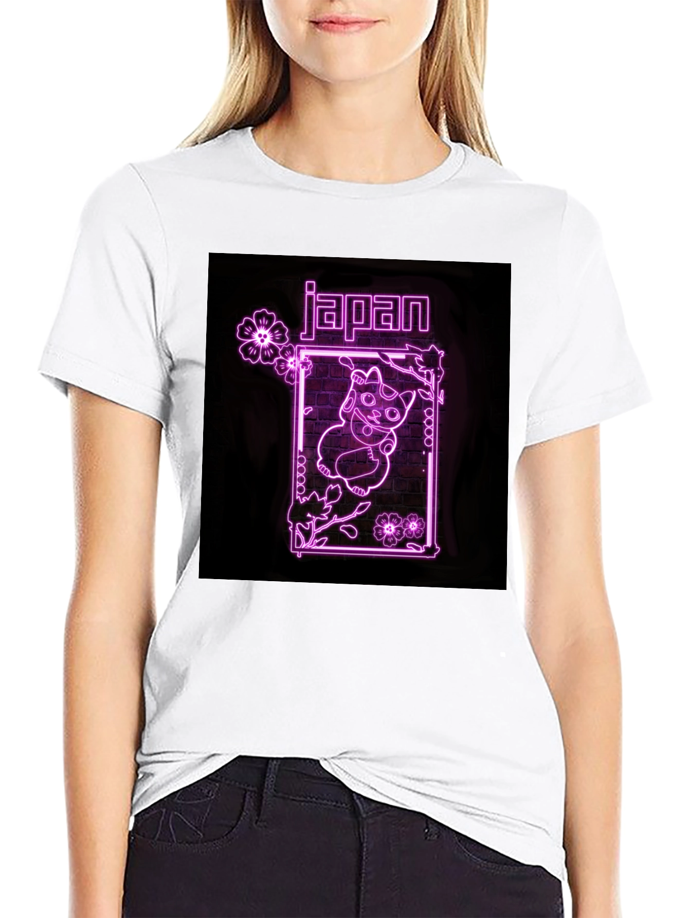 Neon Japan Lucky Cat T-Shirt