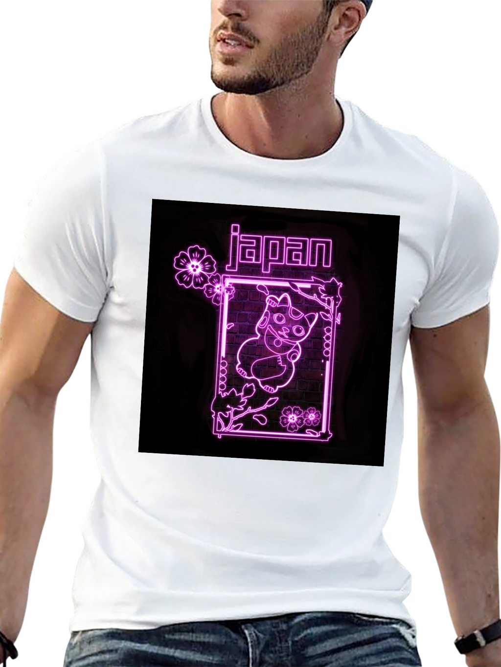 Neon Japan Lucky Cat T-Shirt