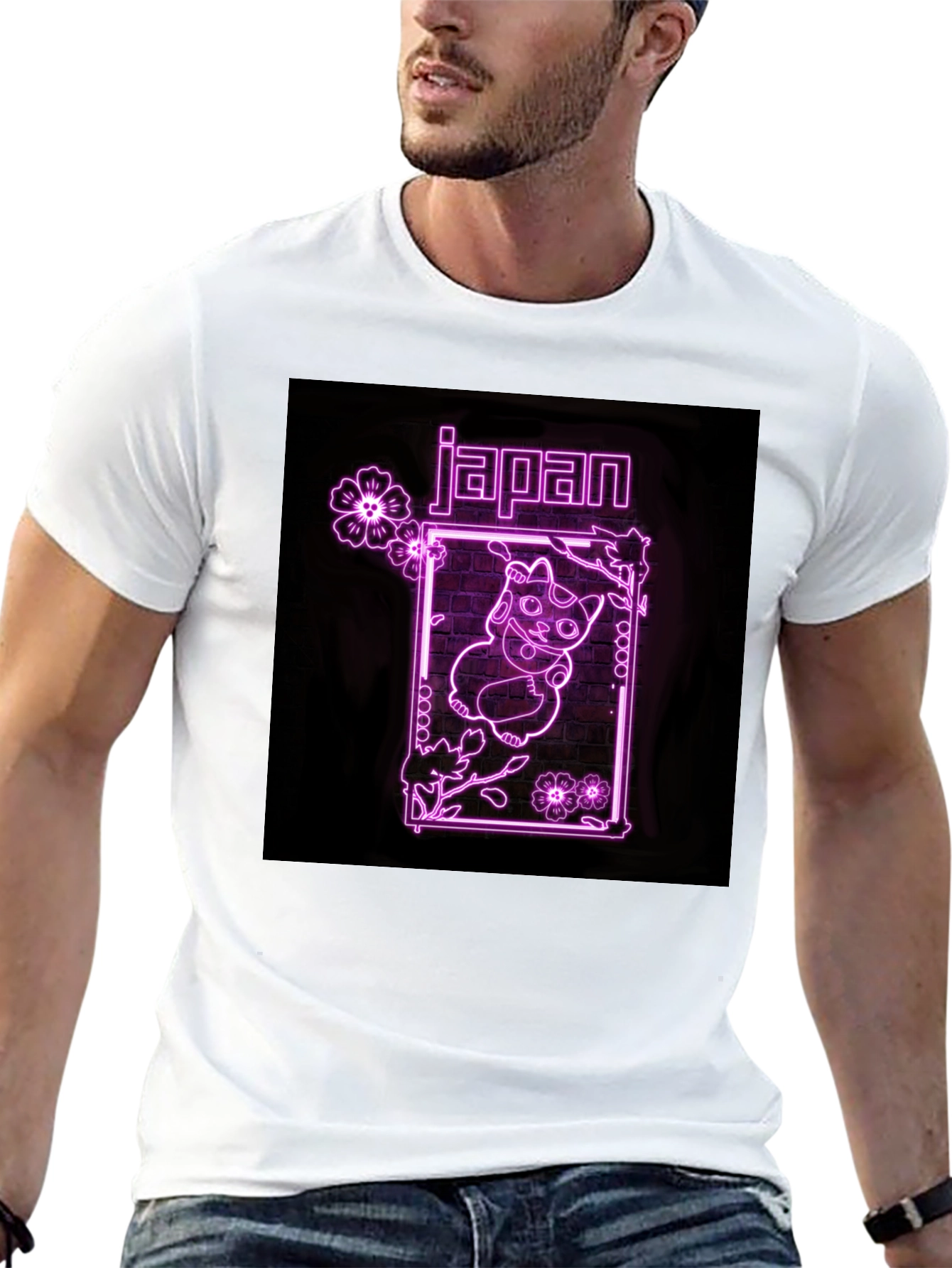 Neon Japan Lucky Cat T-Shirt