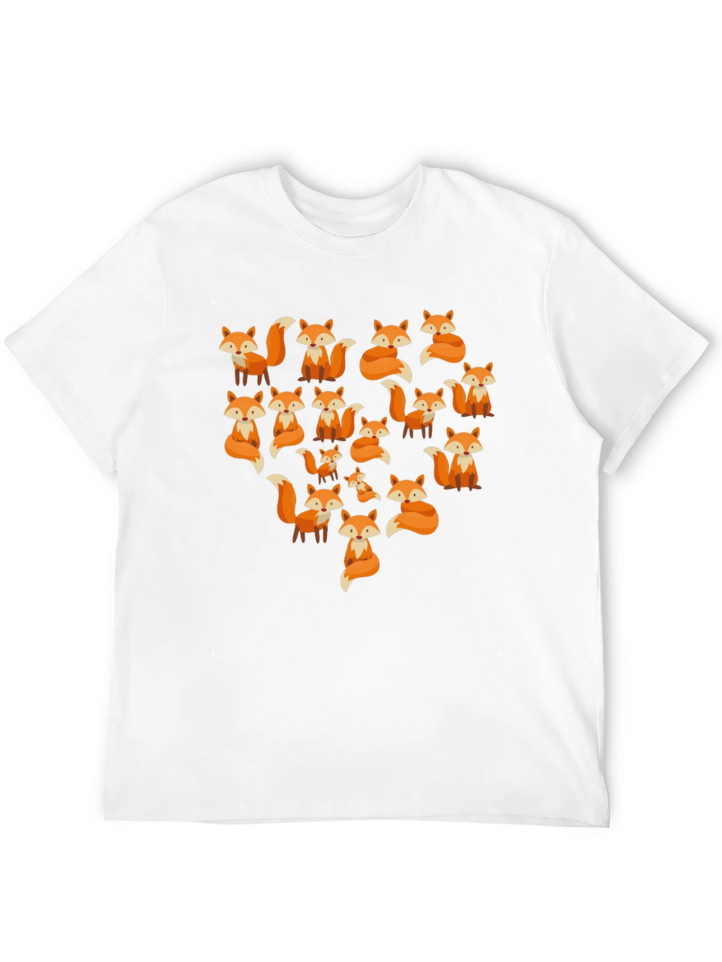 Fox Pattern Crew Neck T-Shirt