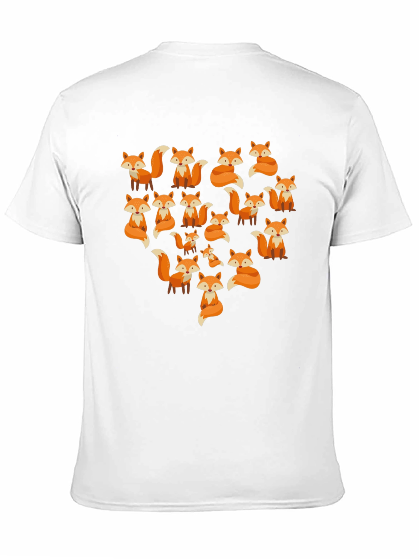 Fox Pattern Crew Neck T-Shirt