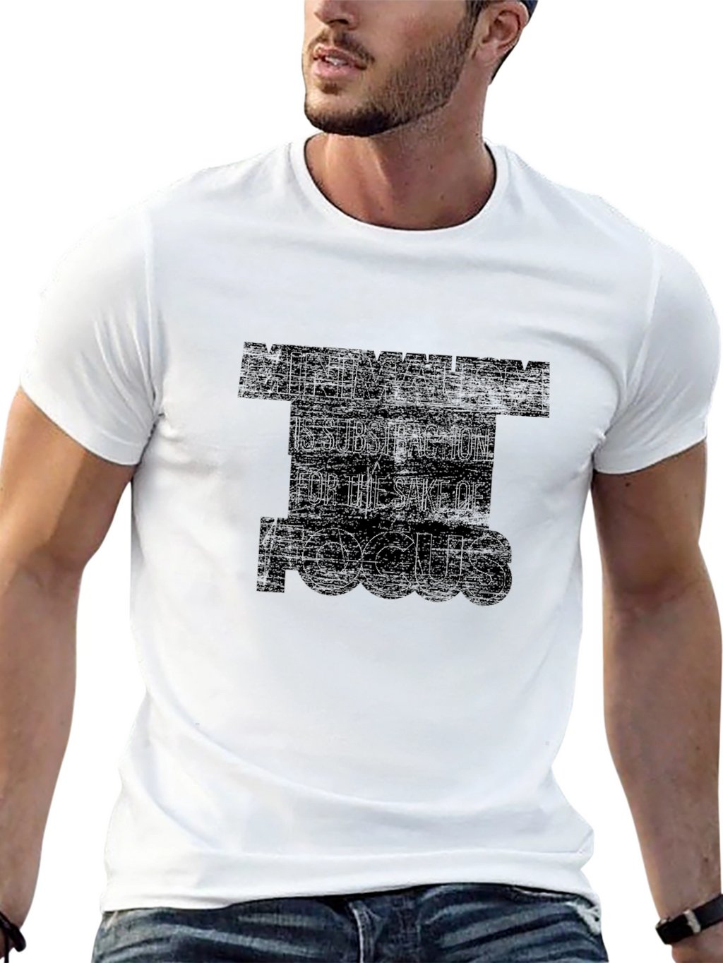Minimalism Focus Black T-Shirt