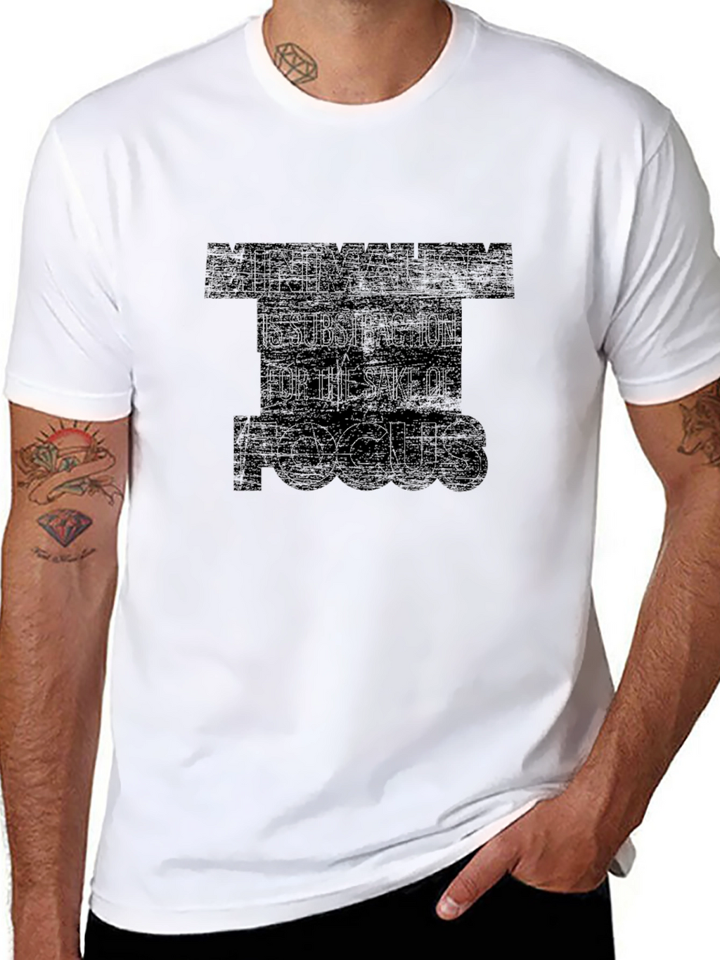 Minimalism Focus Black T-Shirt