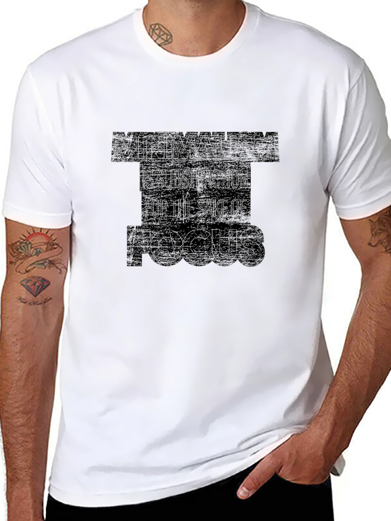 Minimalism Focus Black T-Shirt