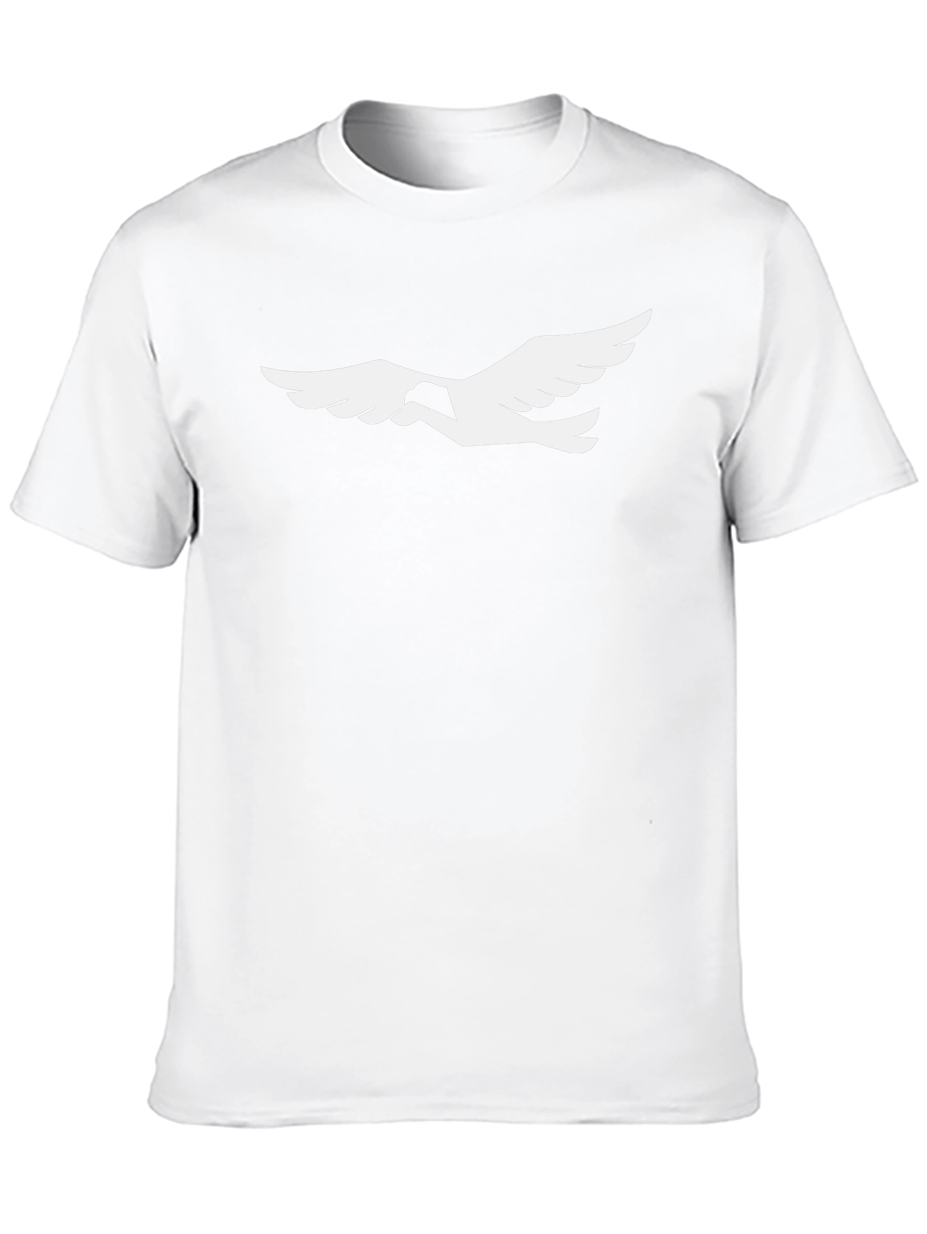 Black T-Shirt with White Bird Graphic