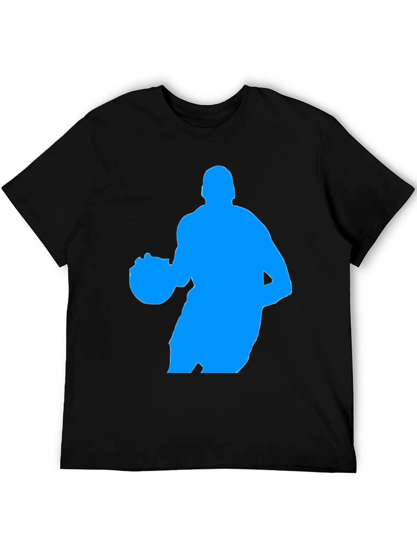Basketball Player Graphic Tee - Black Cotton Blend