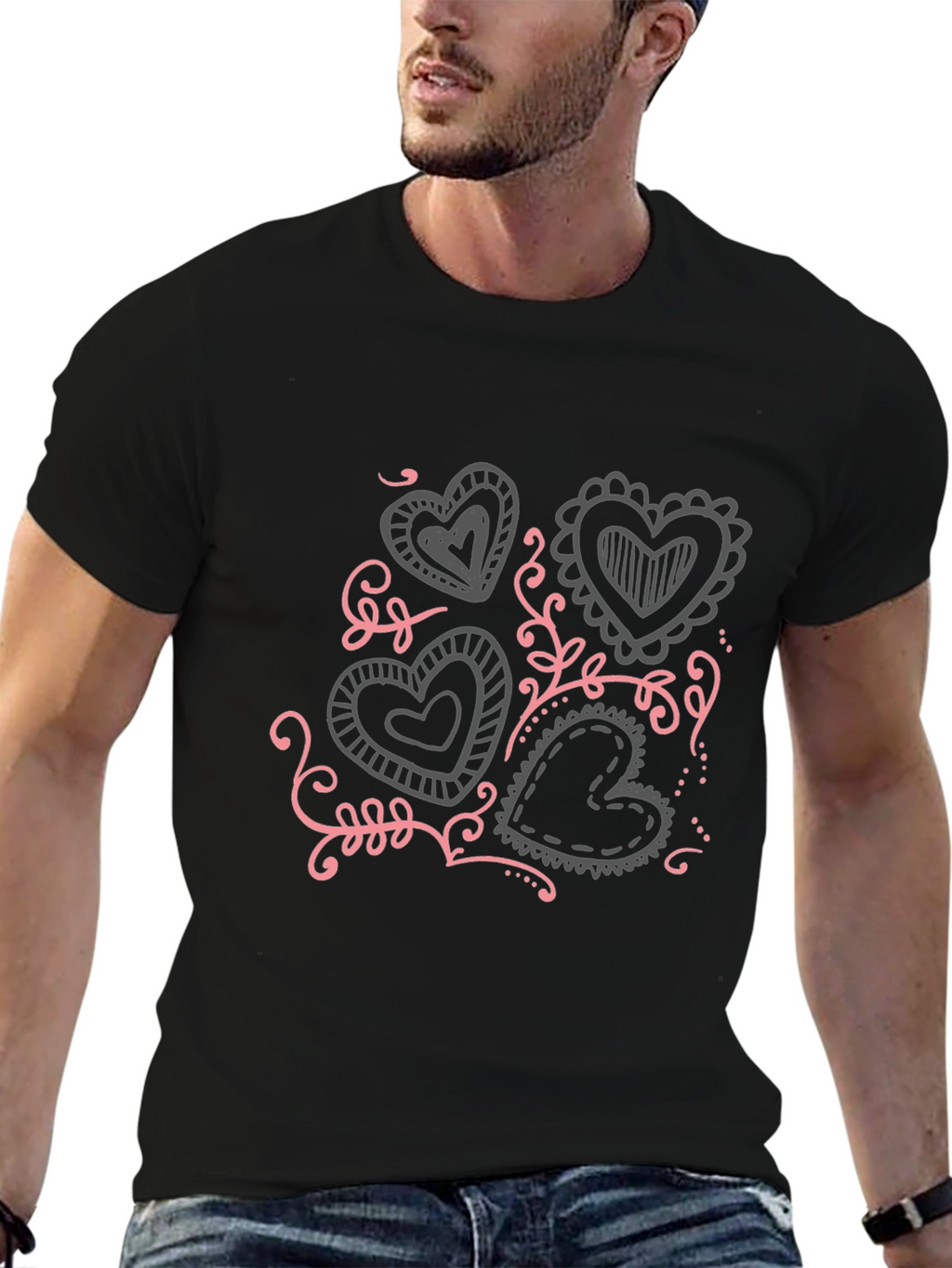 Heart Doodle Graphic T-Shirt