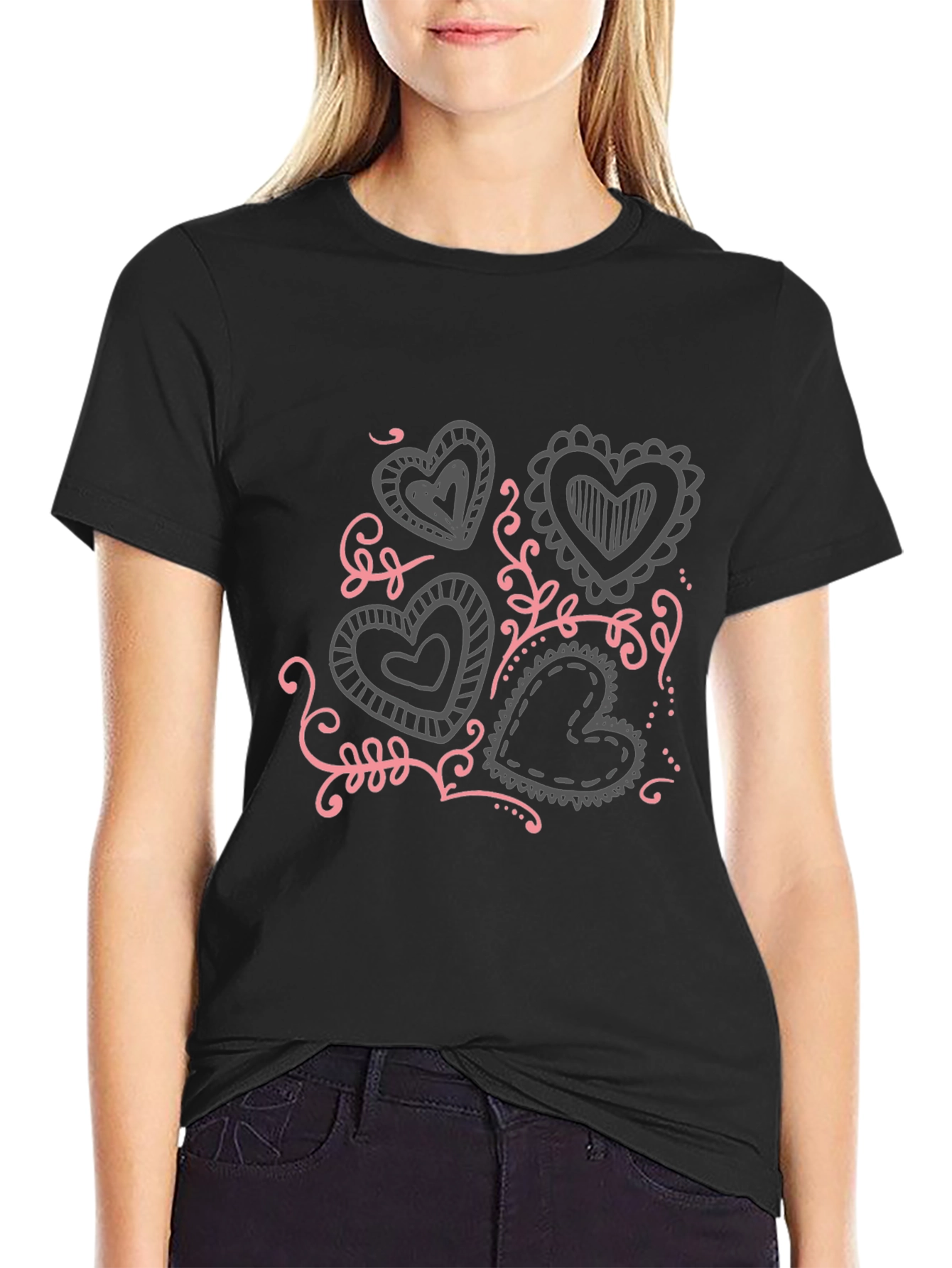 Heart Doodle Graphic T-Shirt