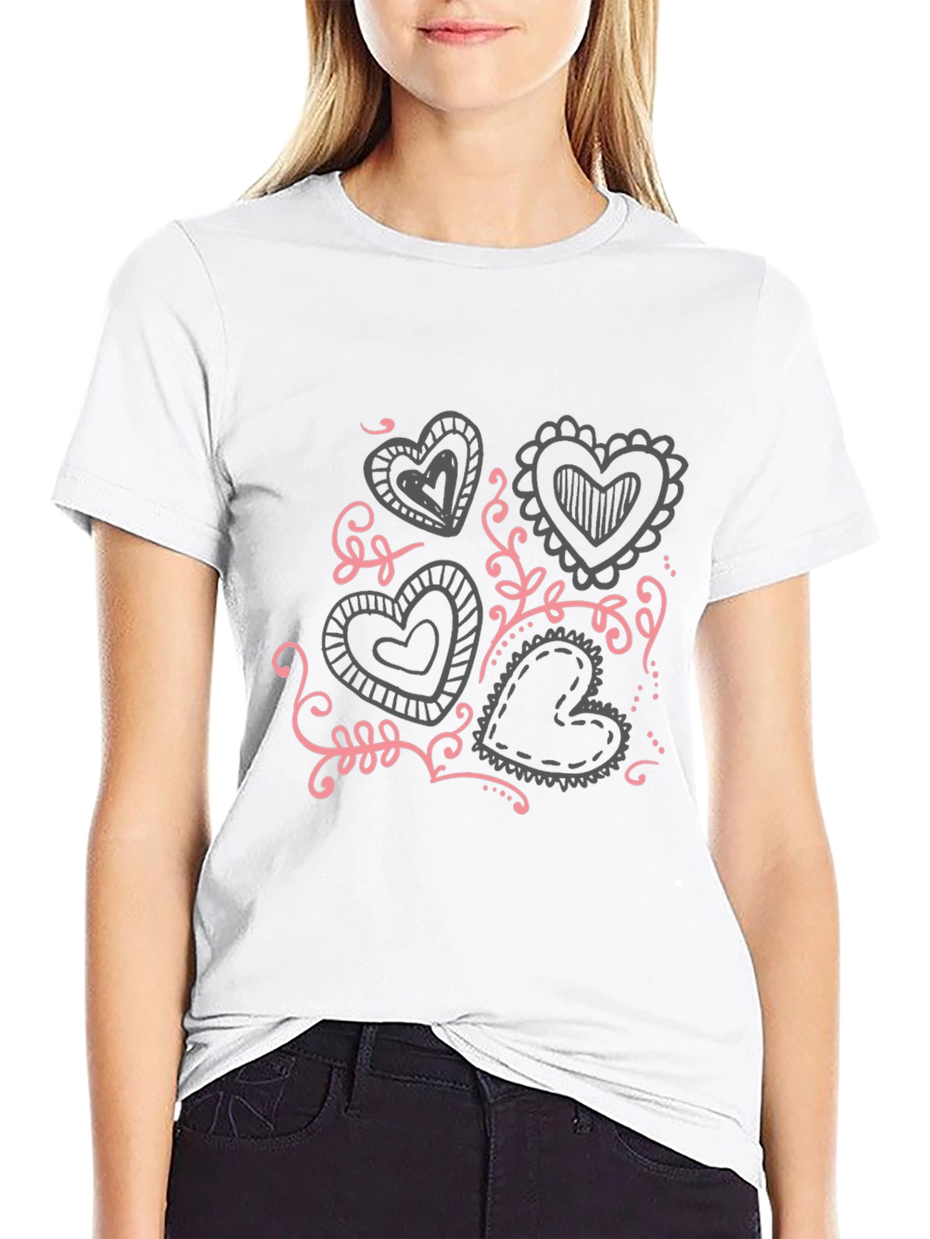 Heart Doodle Graphic T-Shirt
