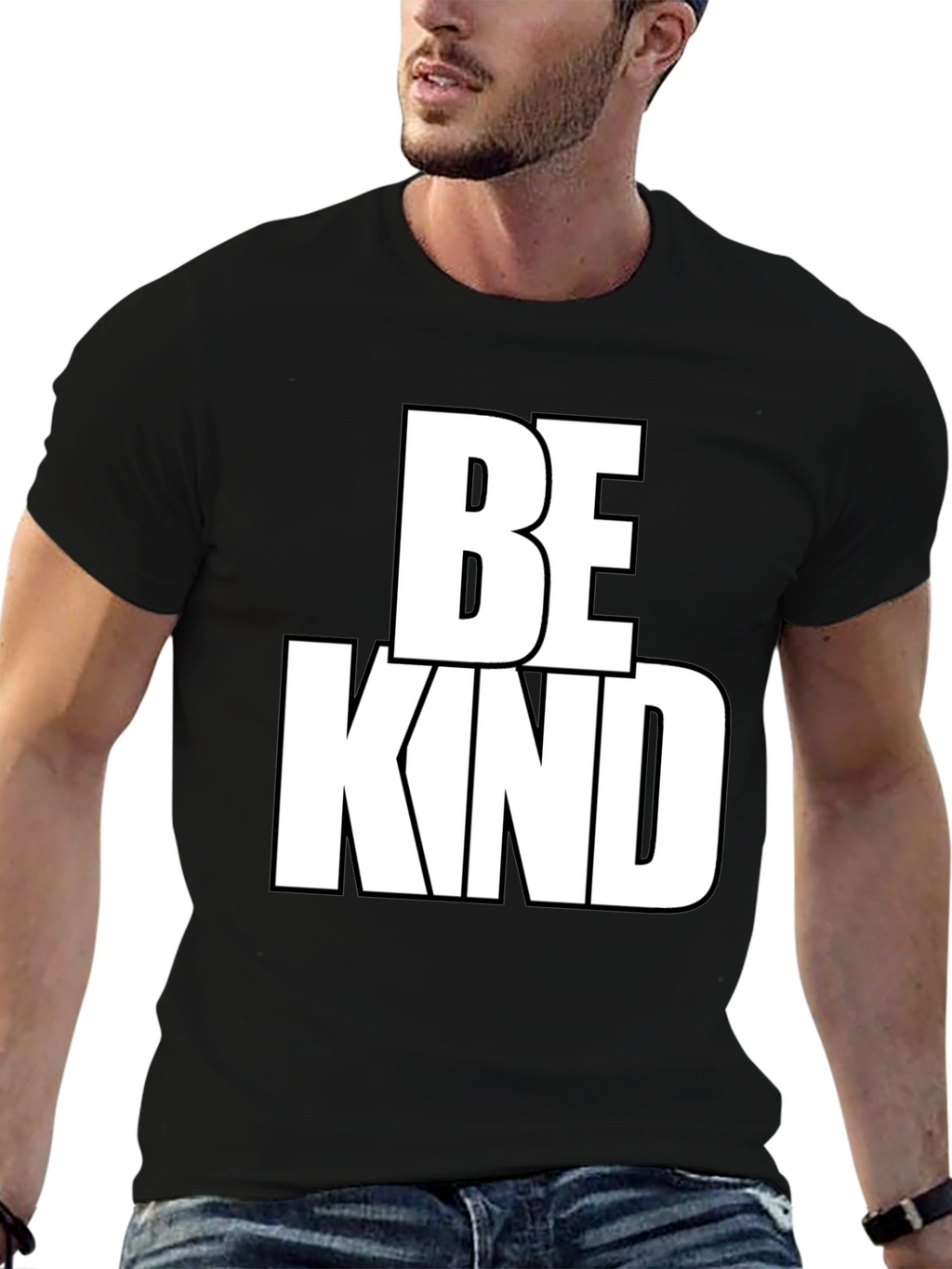 Be Kind Graphic Tee - Black Cotton Blend