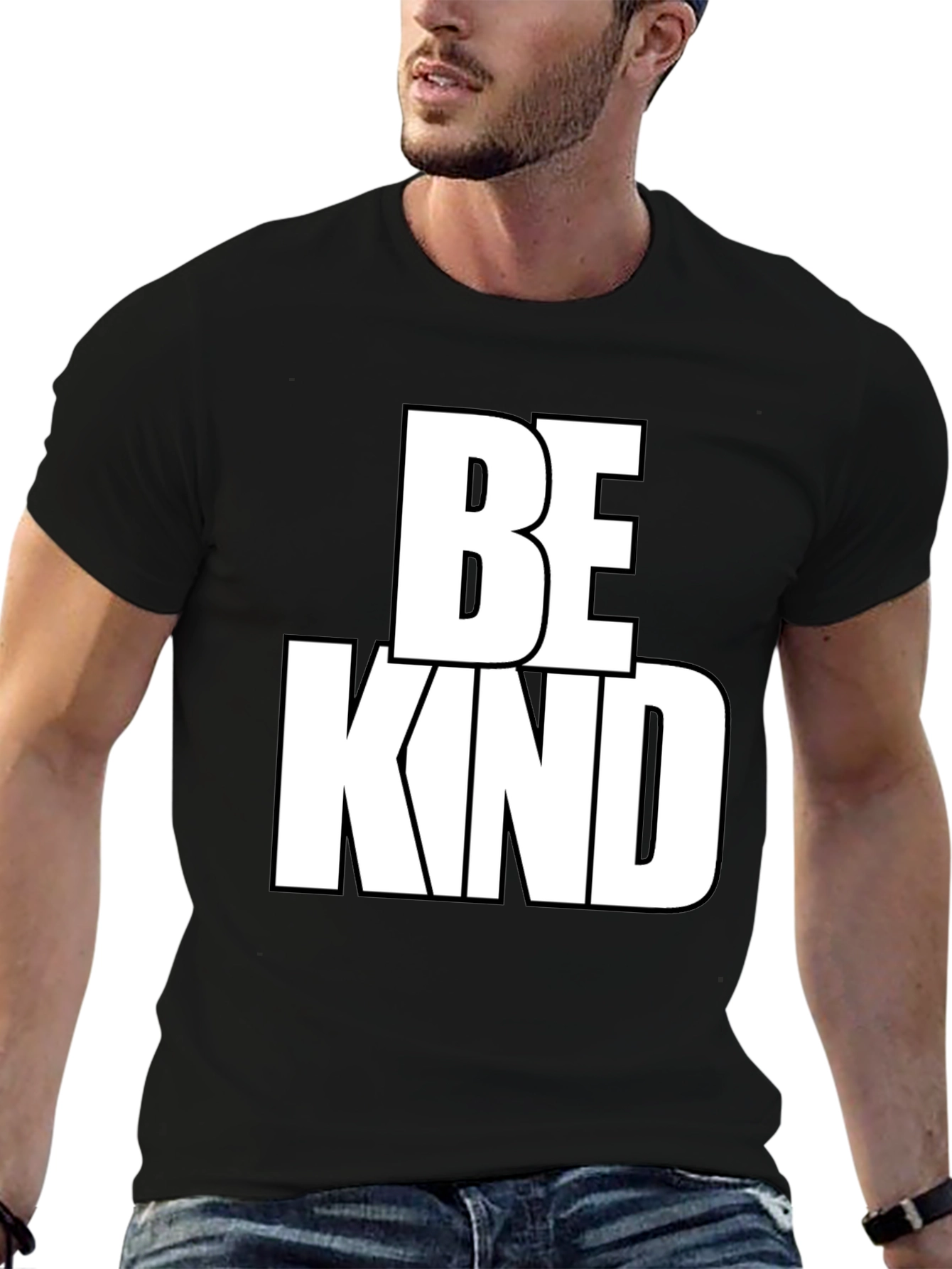 Be Kind Graphic Tee - Black Cotton Blend