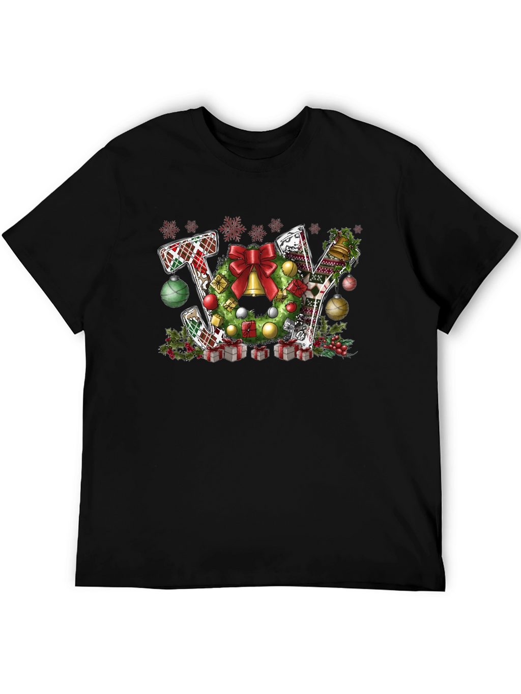 Christmas JOY T-Shirt Festive Wreath Design