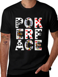 Poker Face Graphic Tee - Black Cotton T-Shirt