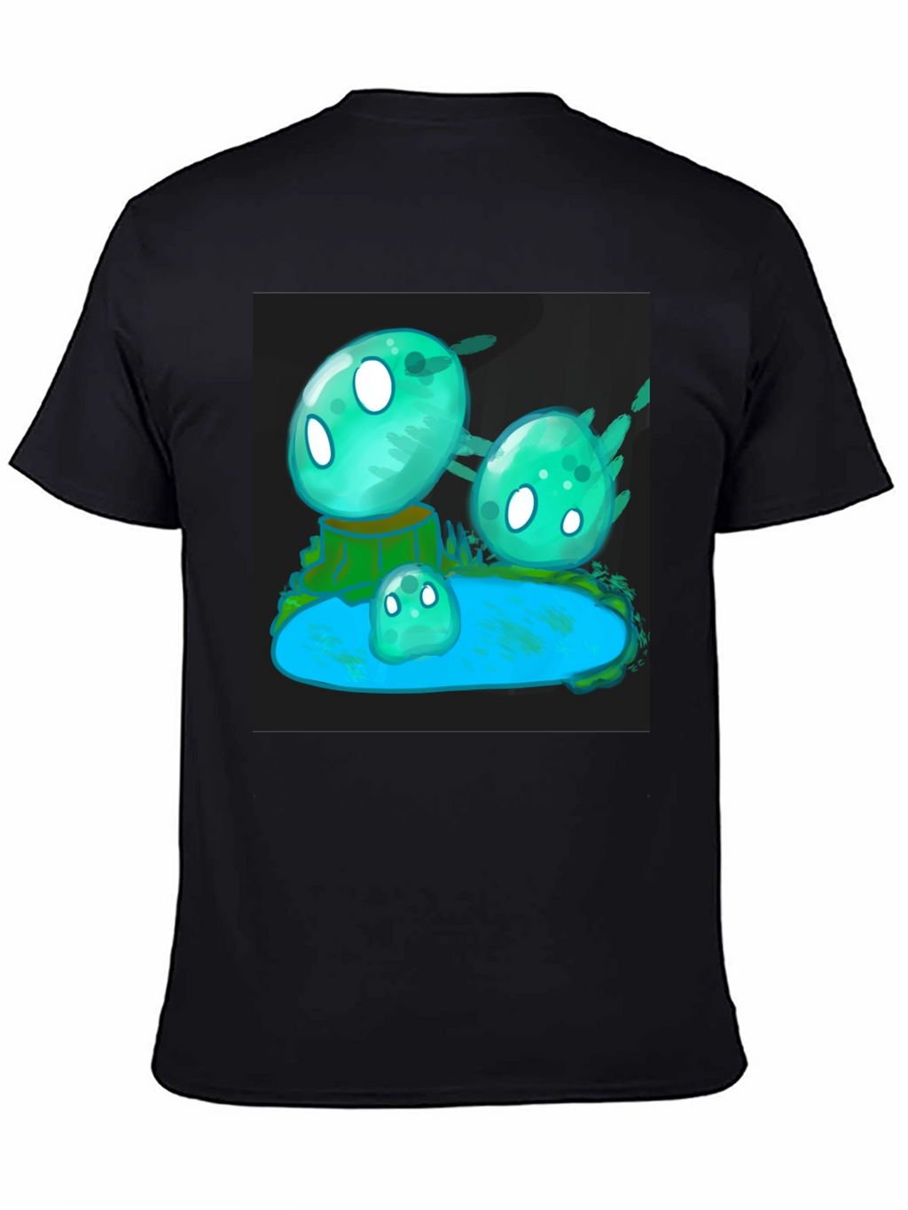 Aqua Slime T-Shirt - Gaming Cartoon Design