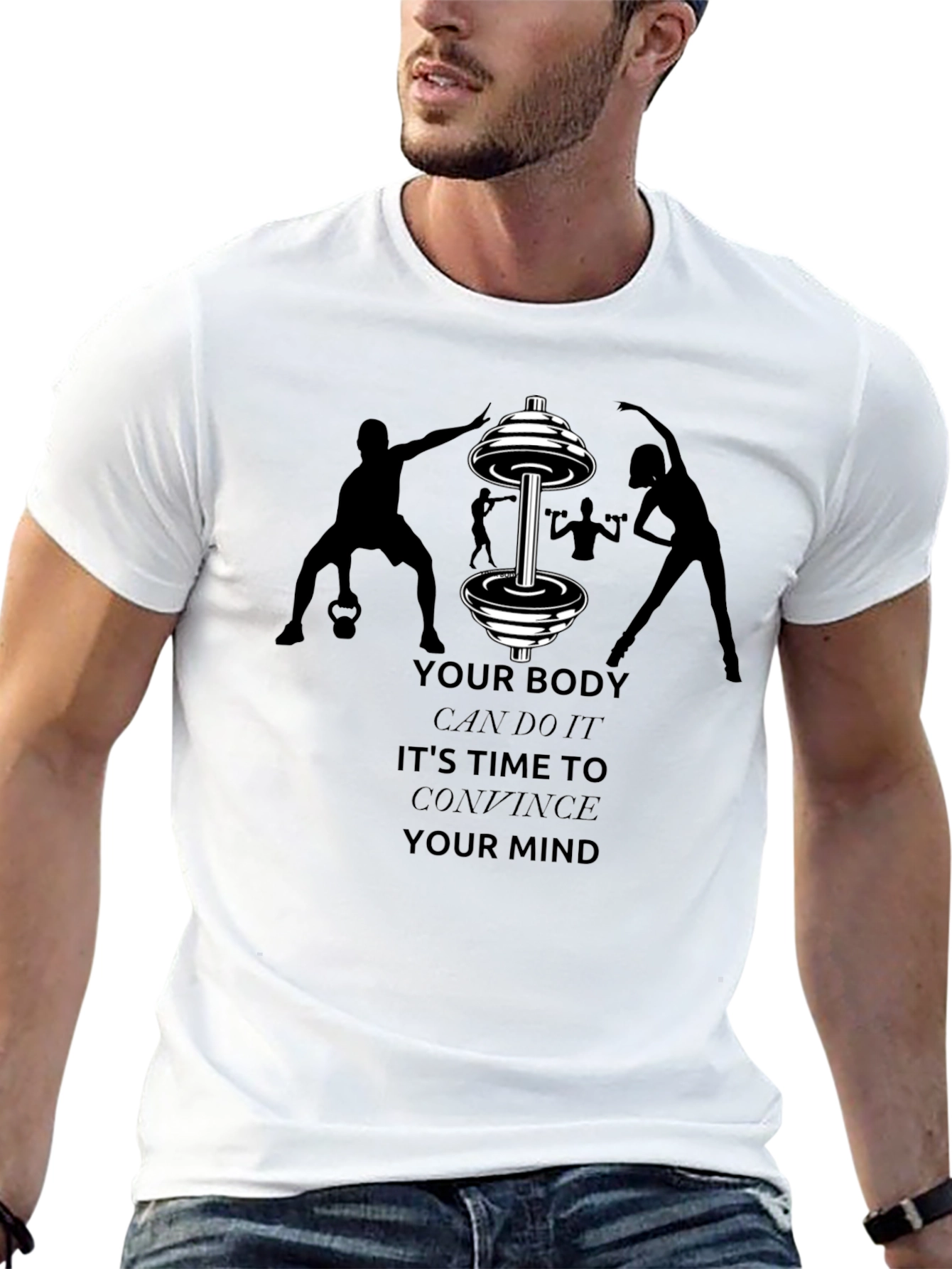 Motivational Gym T-Shirt - Your Body Can Do It