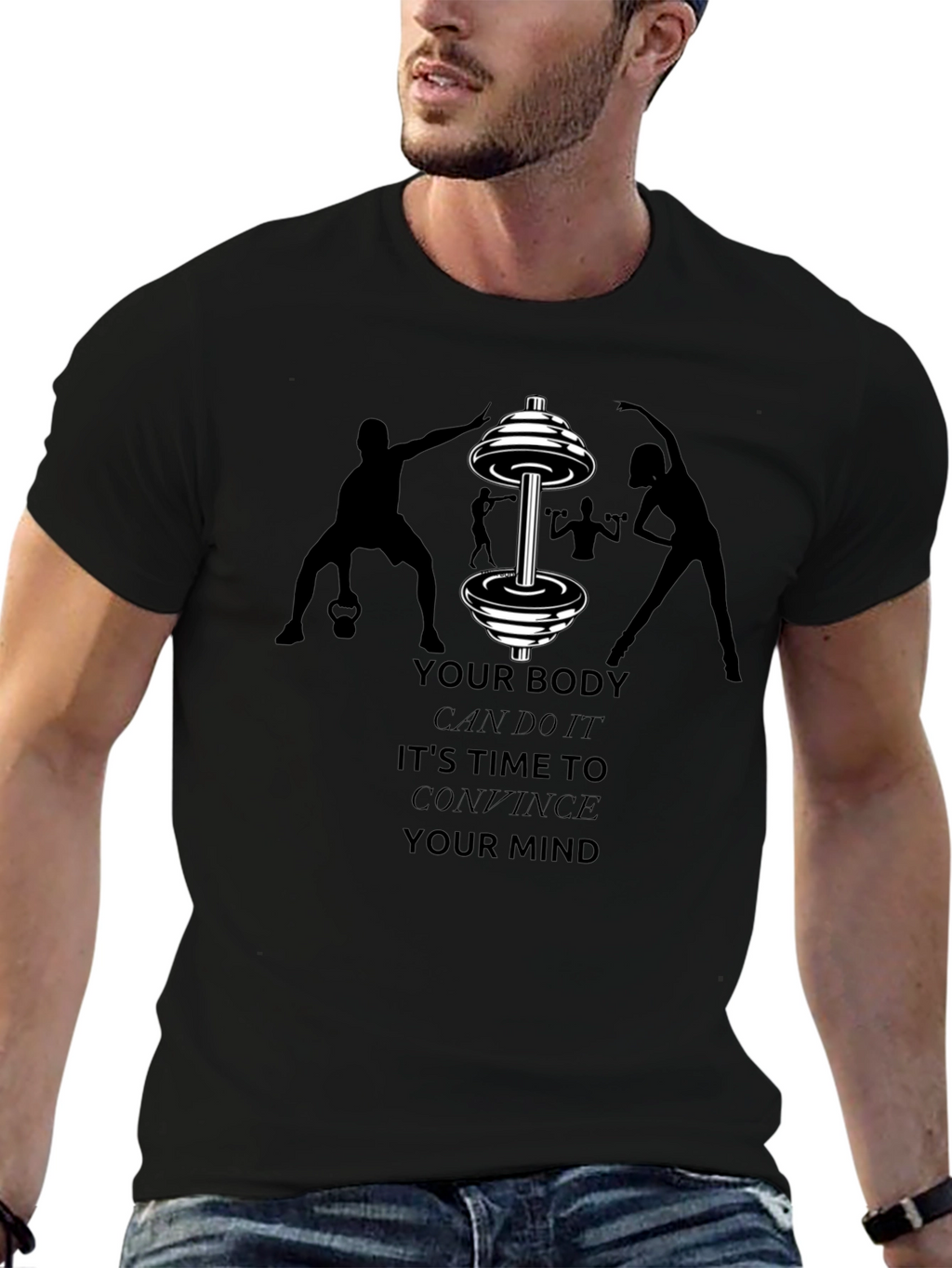 Motivational Gym T-Shirt - Your Body Can Do It