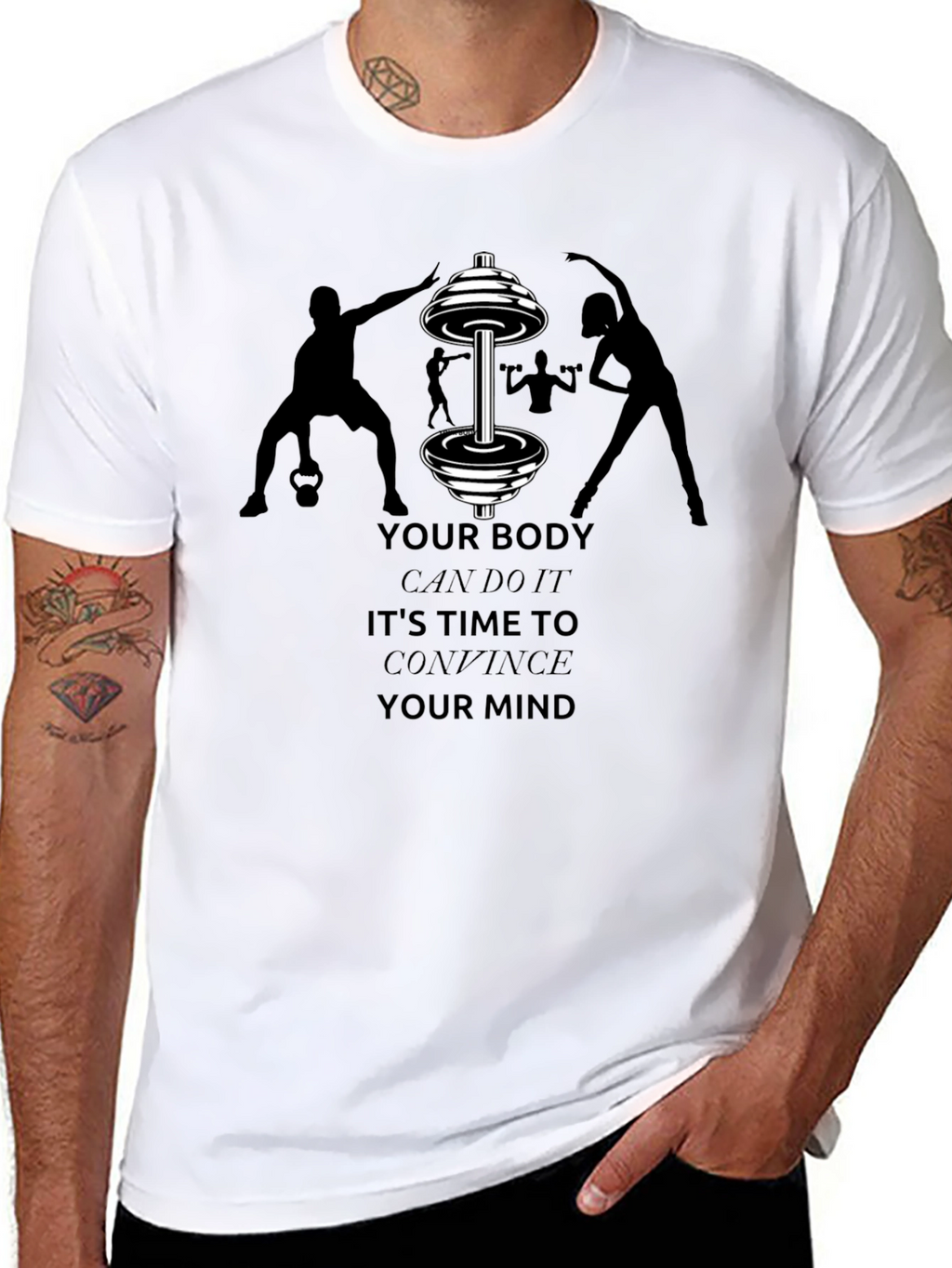 Motivational Gym T-Shirt - Your Body Can Do It