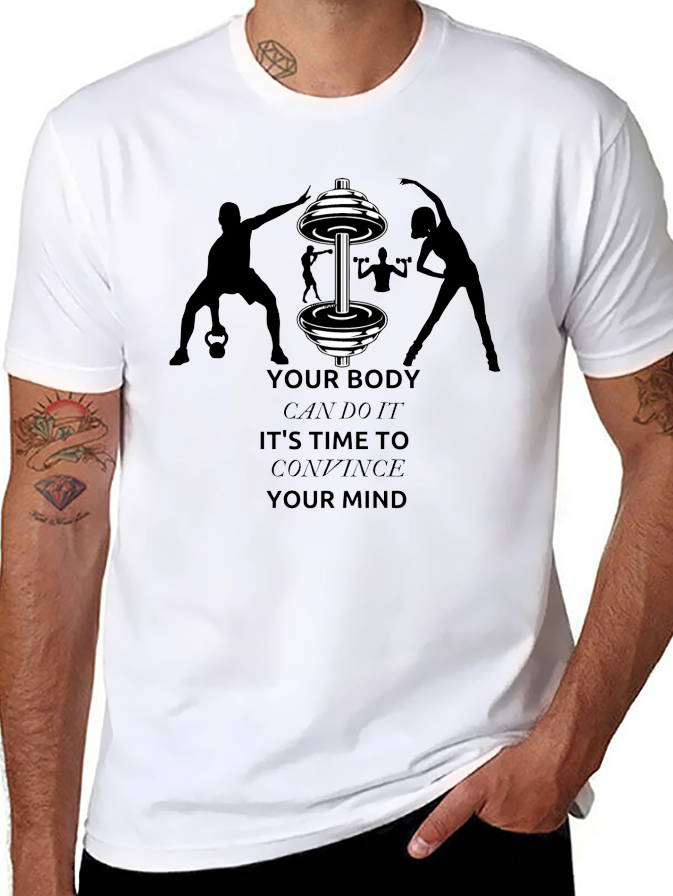 Motivational Gym T-Shirt - Your Body Can Do It