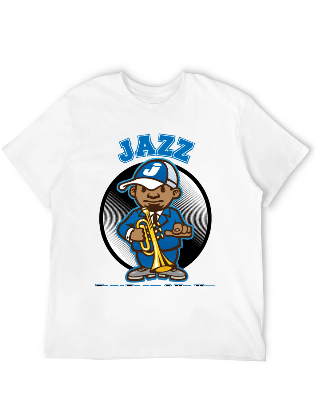 Jazz Cartoon Character Black T-Shirt