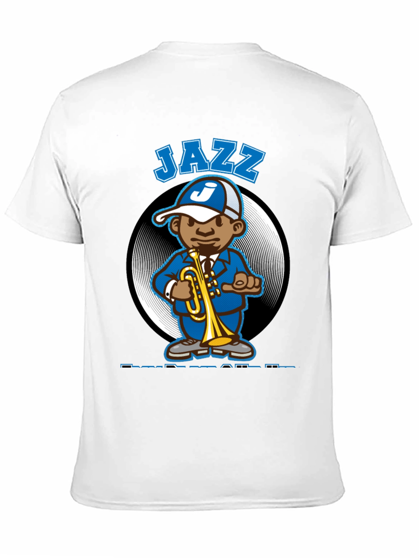 Jazz Cartoon Character Black T-Shirt