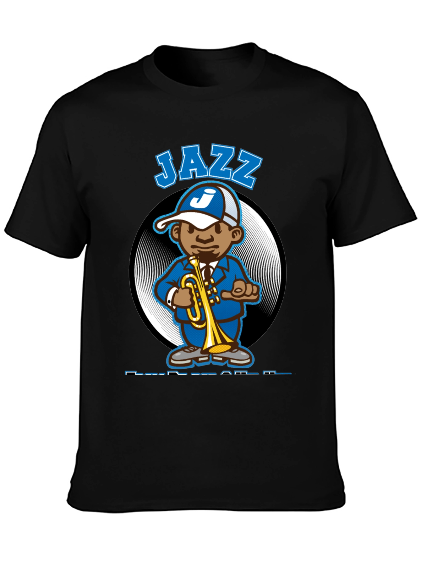 Jazz Cartoon Character Black T-Shirt
