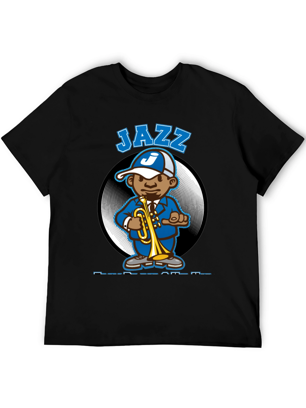 Jazz Cartoon Character Black T-Shirt