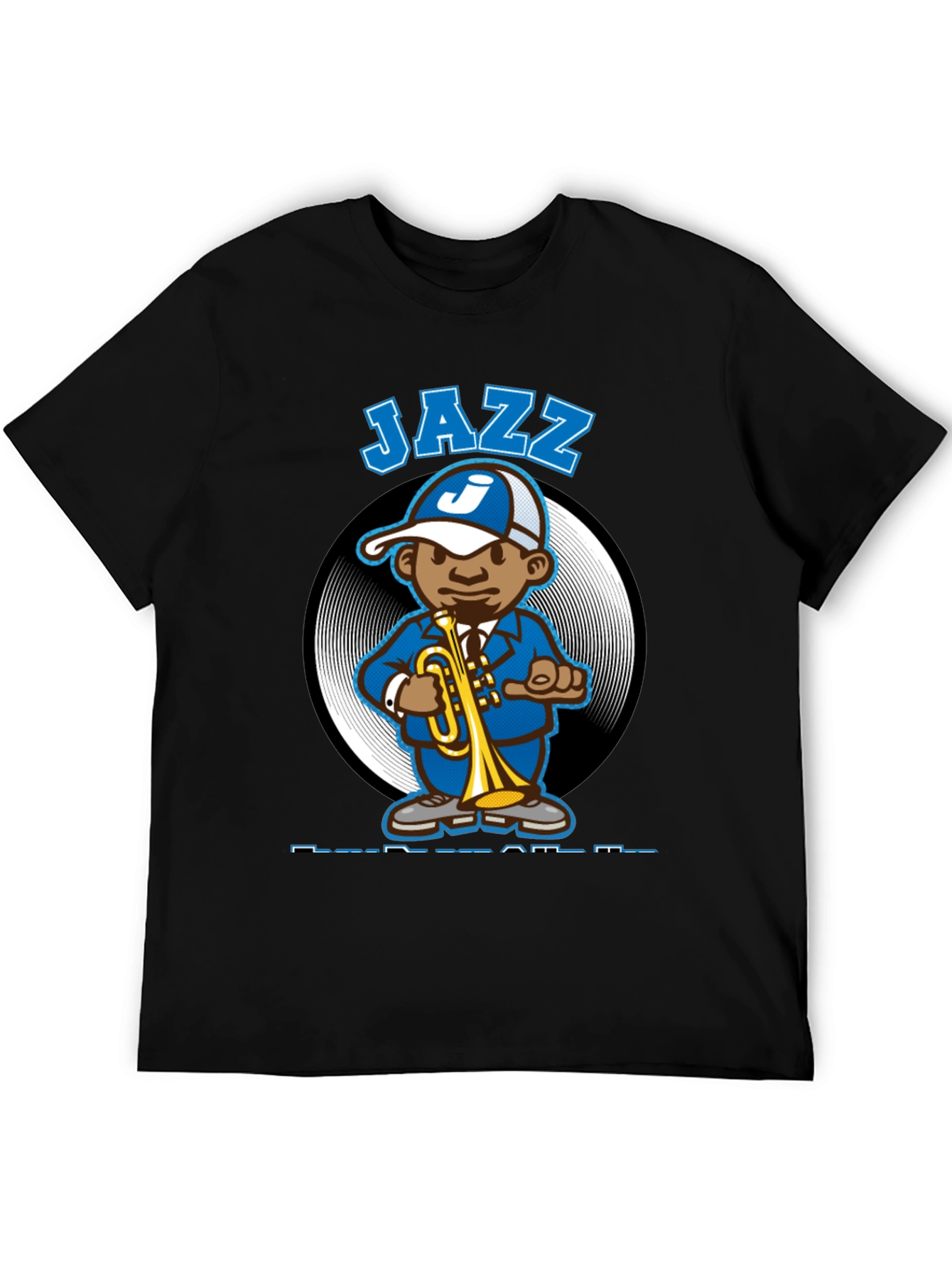 Jazz Cartoon Character Black T-Shirt