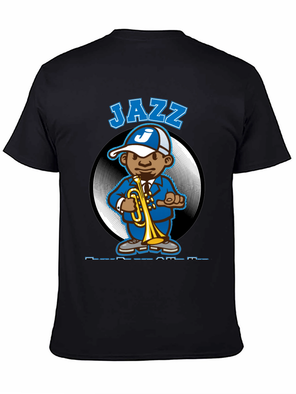 Jazz Cartoon Character Black T-Shirt