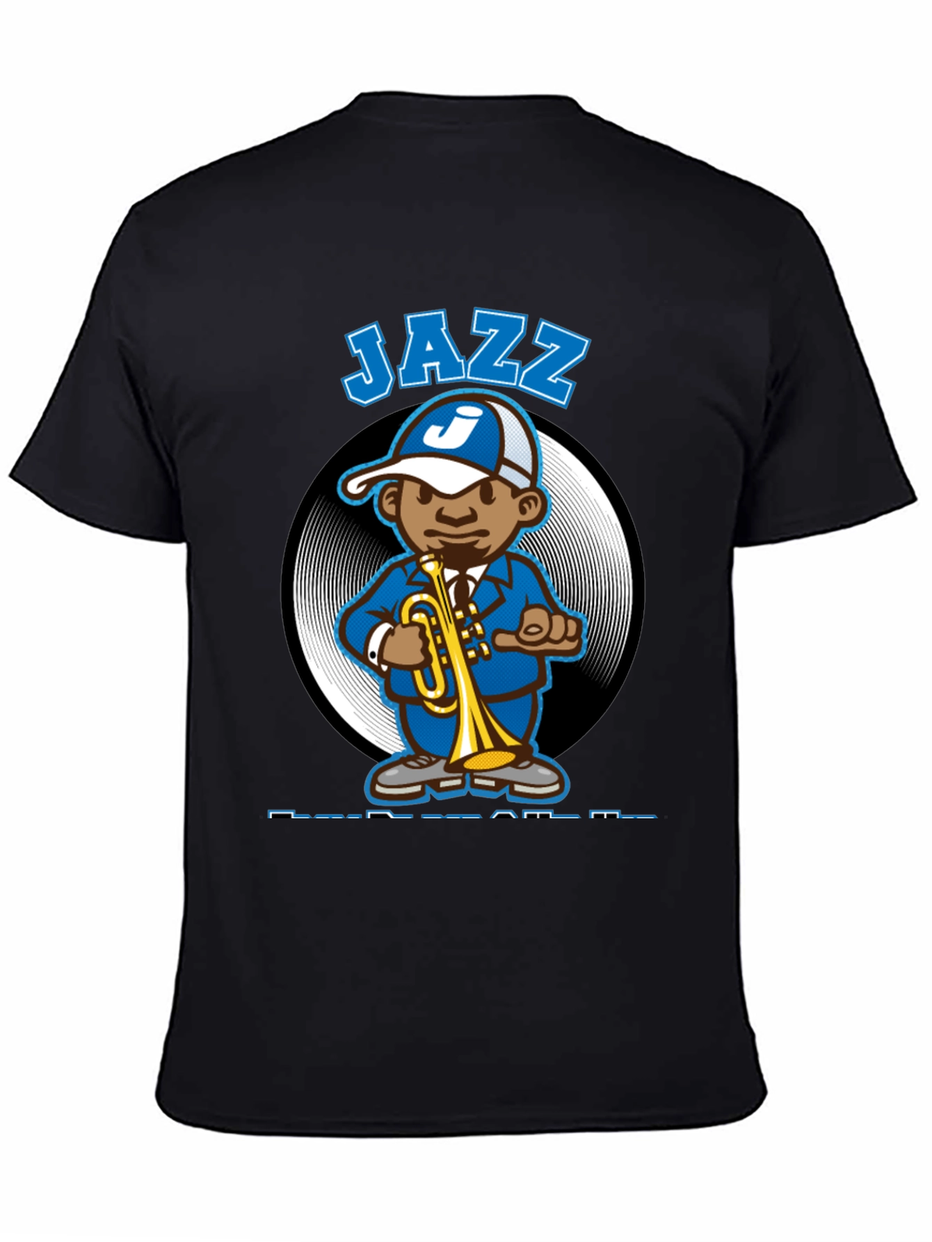 Jazz Cartoon Character Black T-Shirt