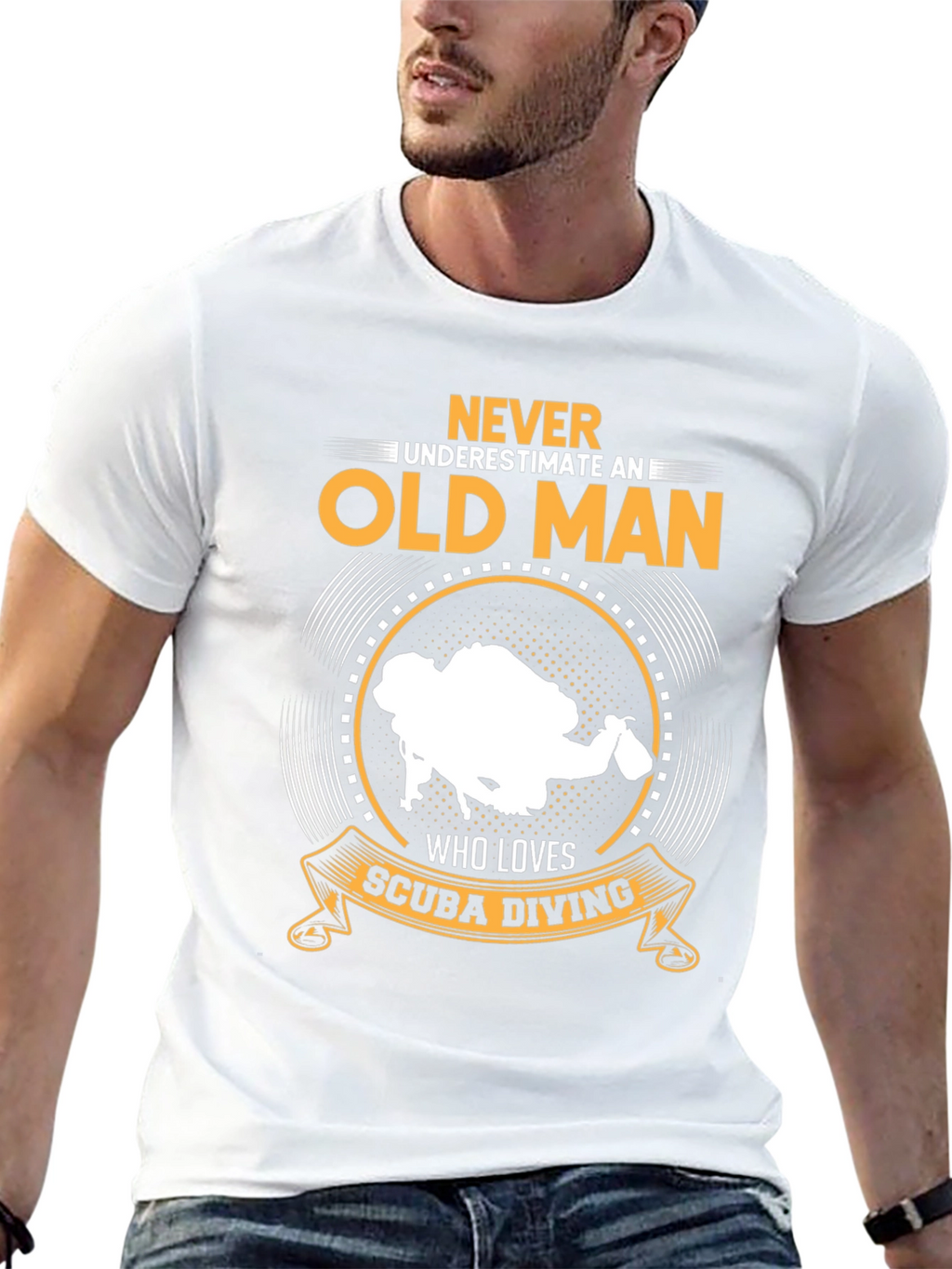 Never Underestimate Scuba Diving Old Man T-Shirt