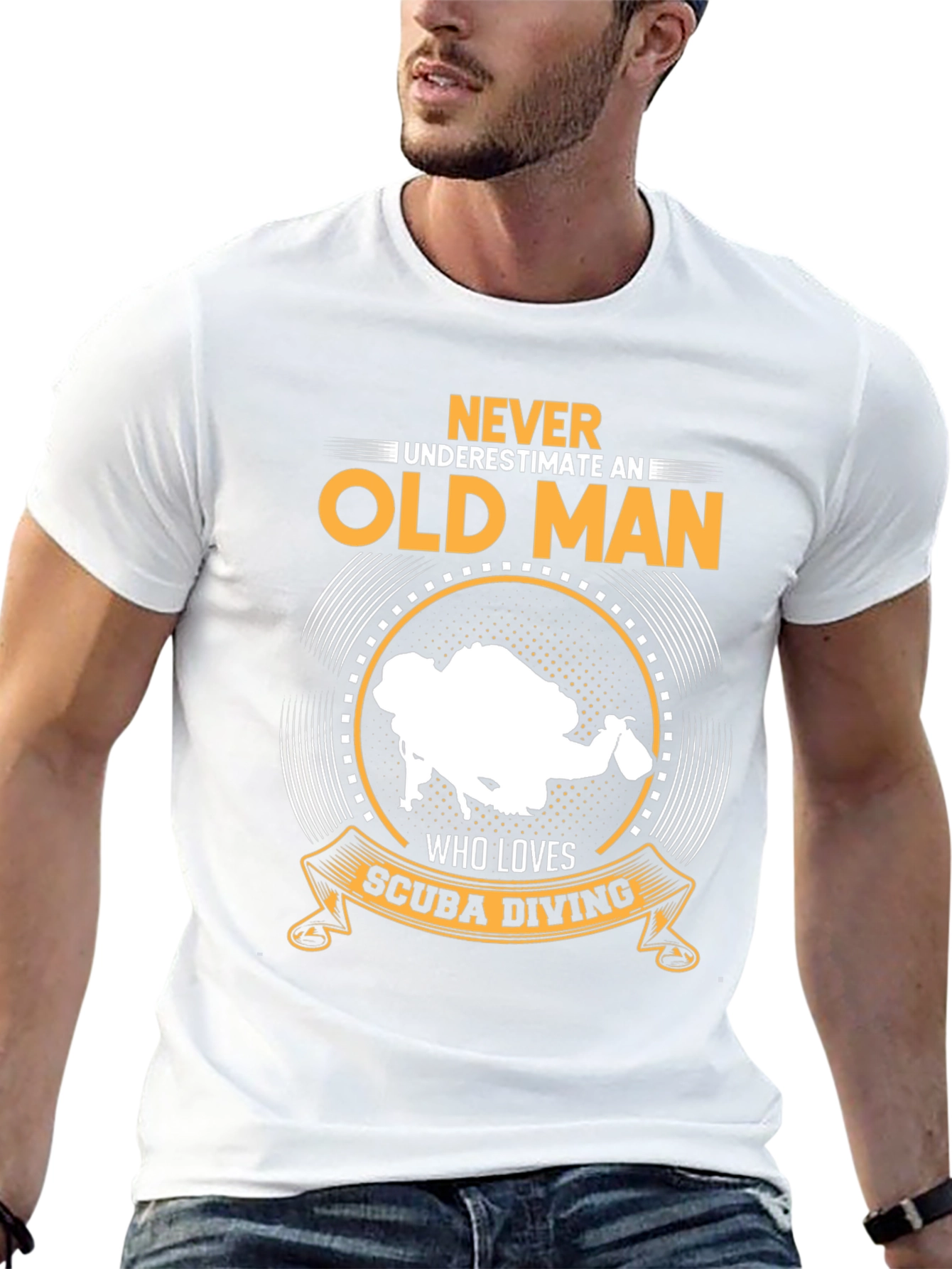 Never Underestimate Scuba Diving Old Man T-Shirt