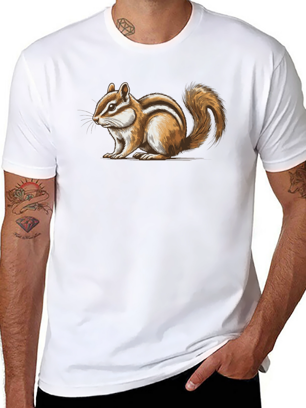 Chipmunk Graphic T-Shirt - Mens Black Tee