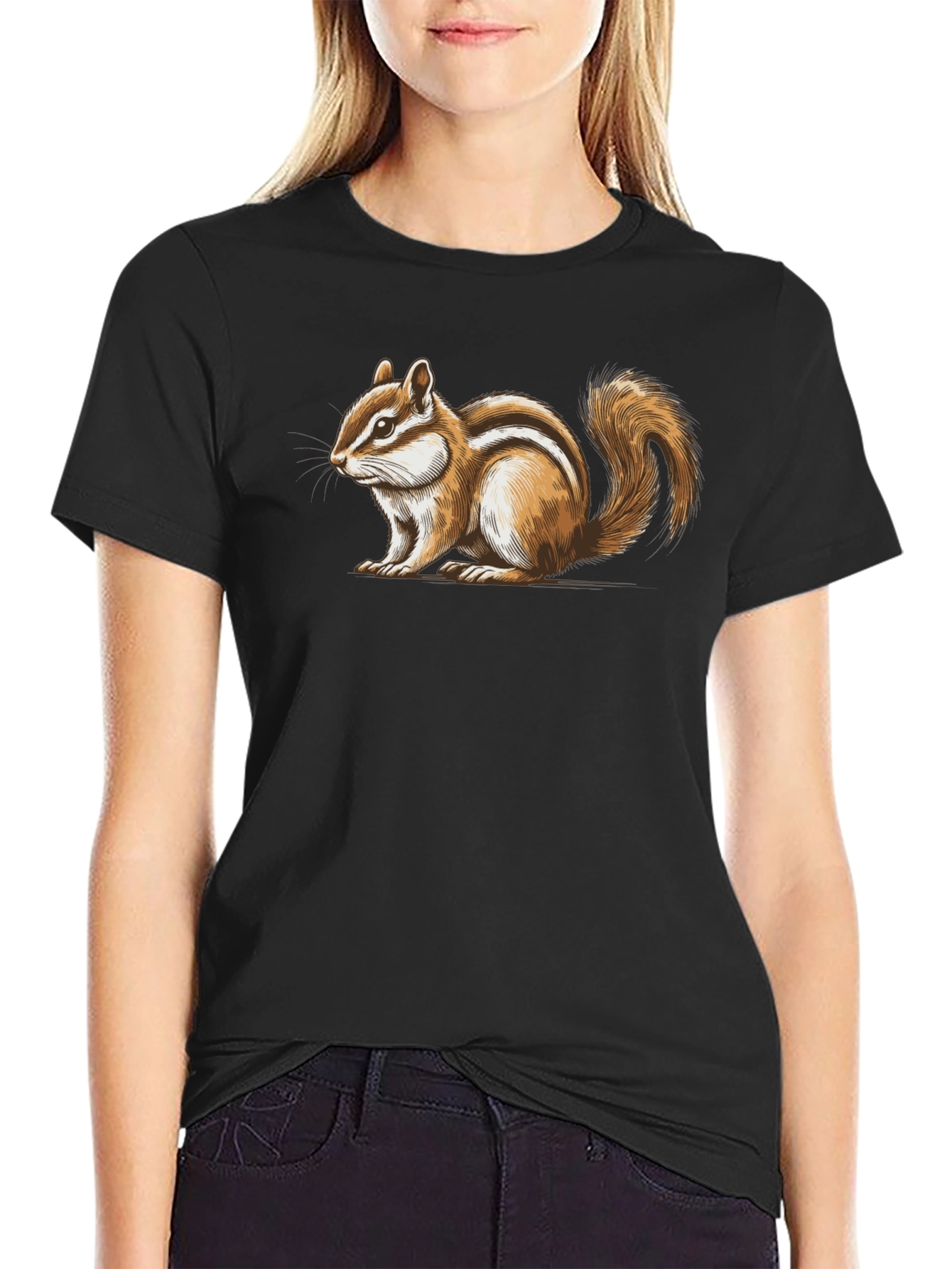 Chipmunk Graphic T-Shirt - Mens Black Tee