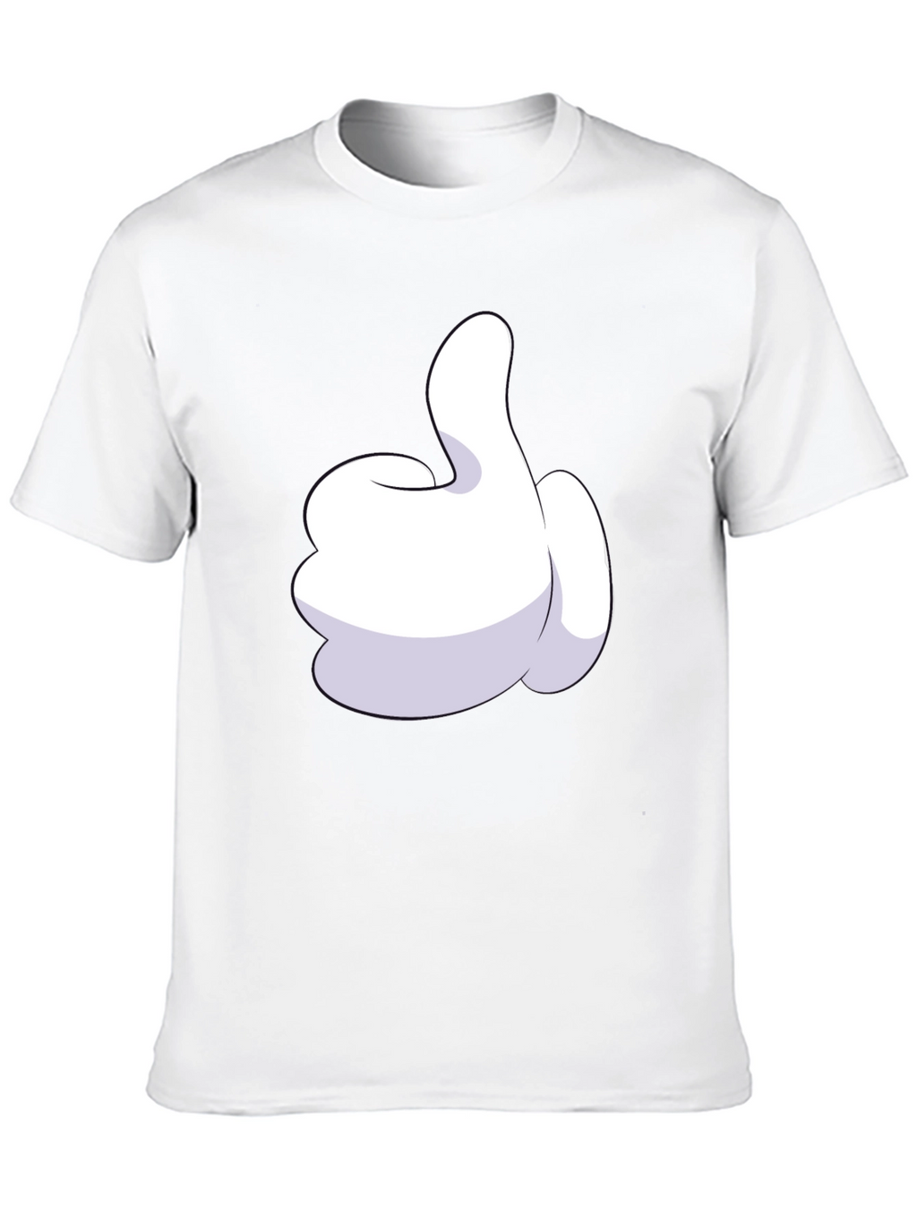 Cartoon Glove Thumbs Up Black T-Shirt