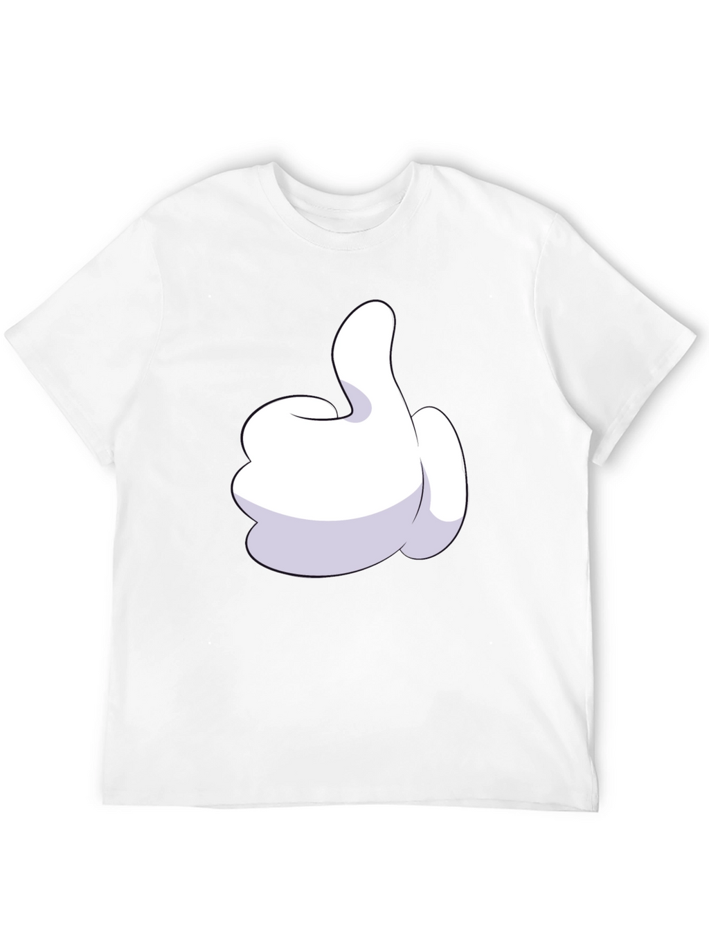 Cartoon Glove Thumbs Up Black T-Shirt