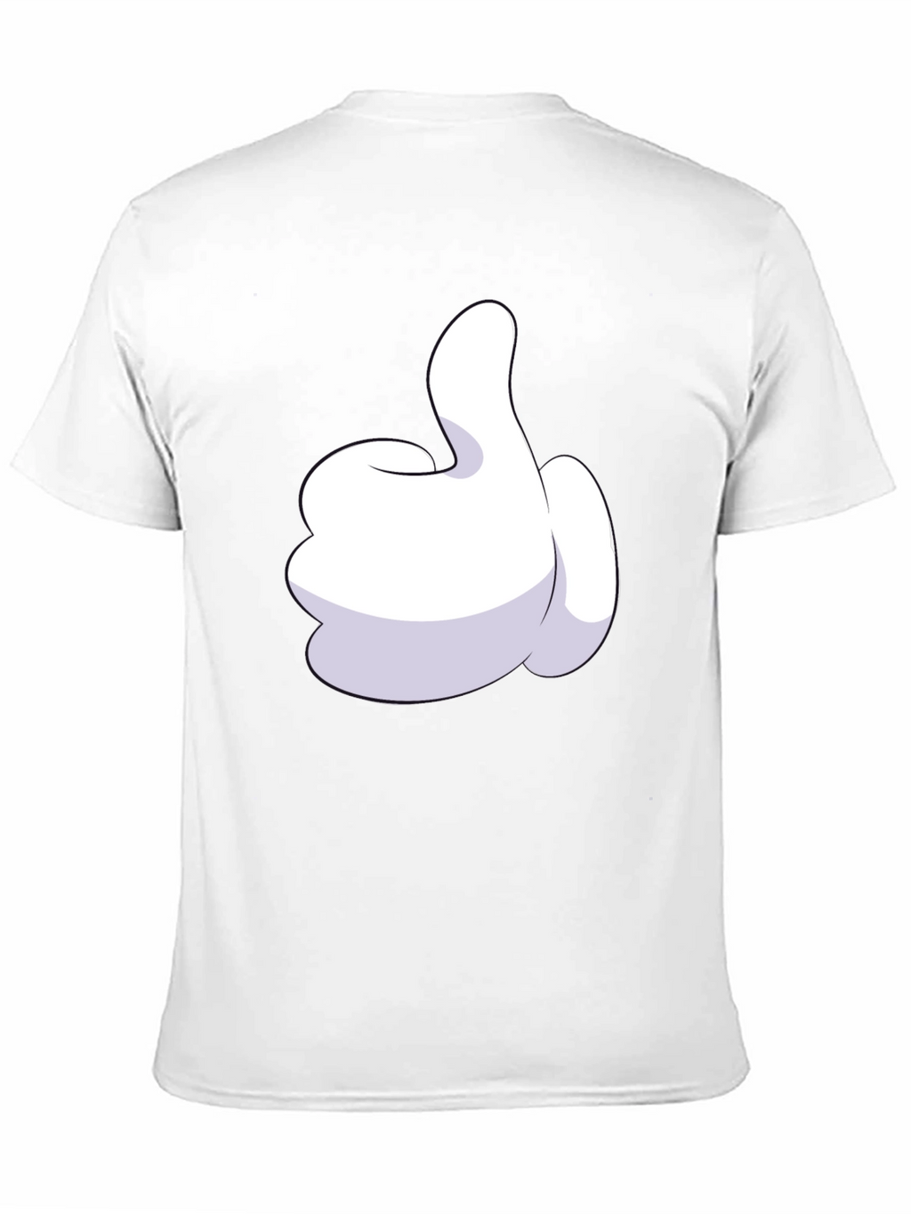 Cartoon Glove Thumbs Up Black T-Shirt