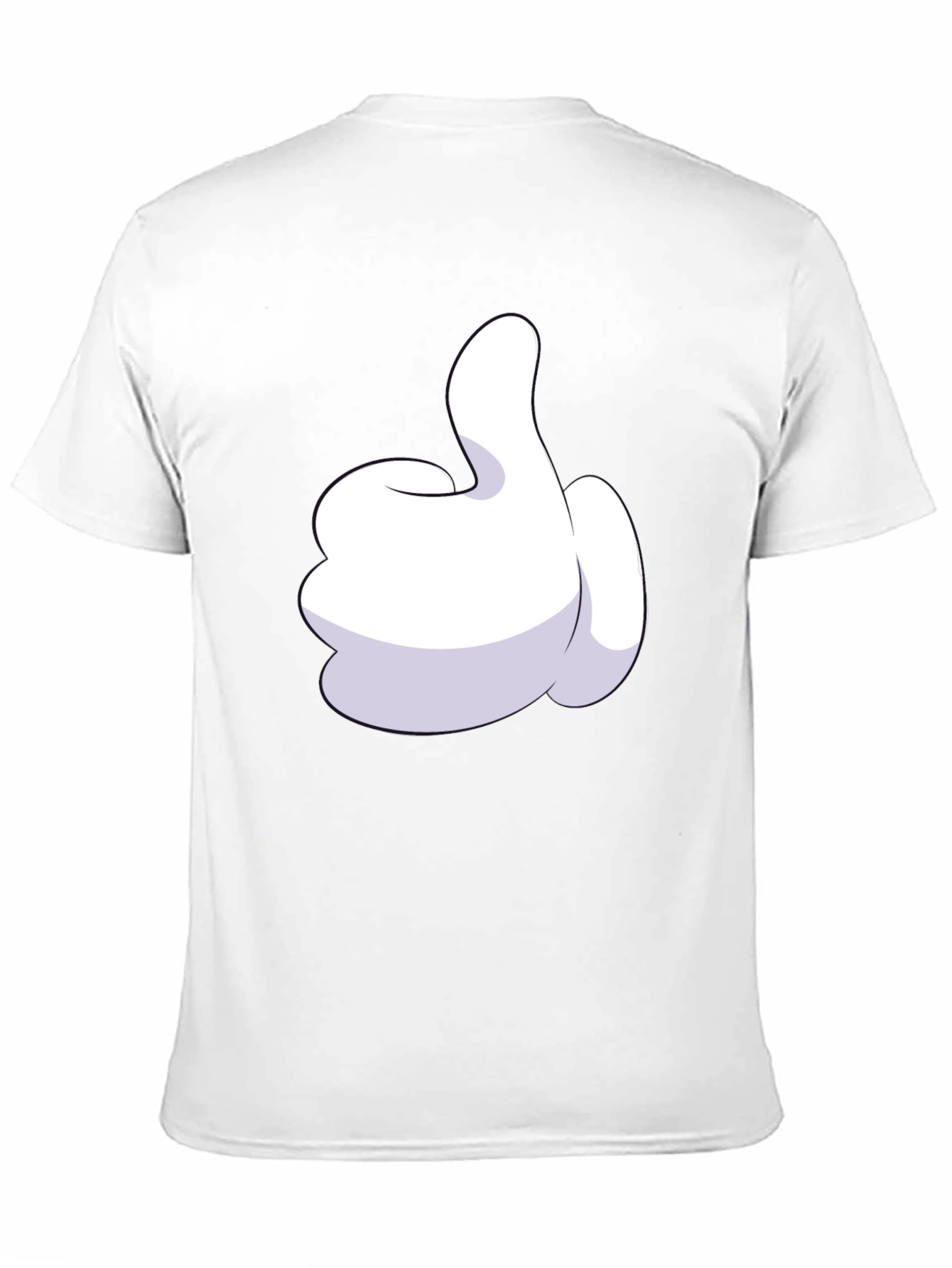 Cartoon Glove Thumbs Up Black T-Shirt