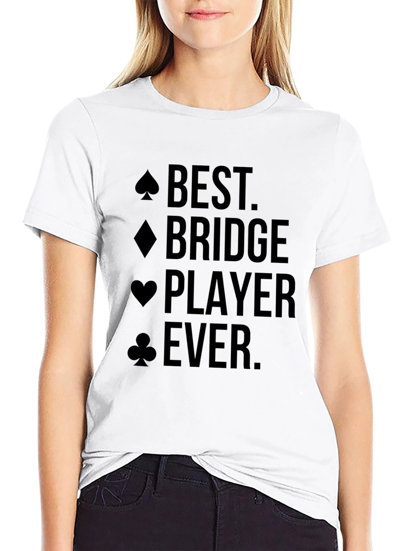 Best Bridge Player Ever T-Shirt Card Suit Design