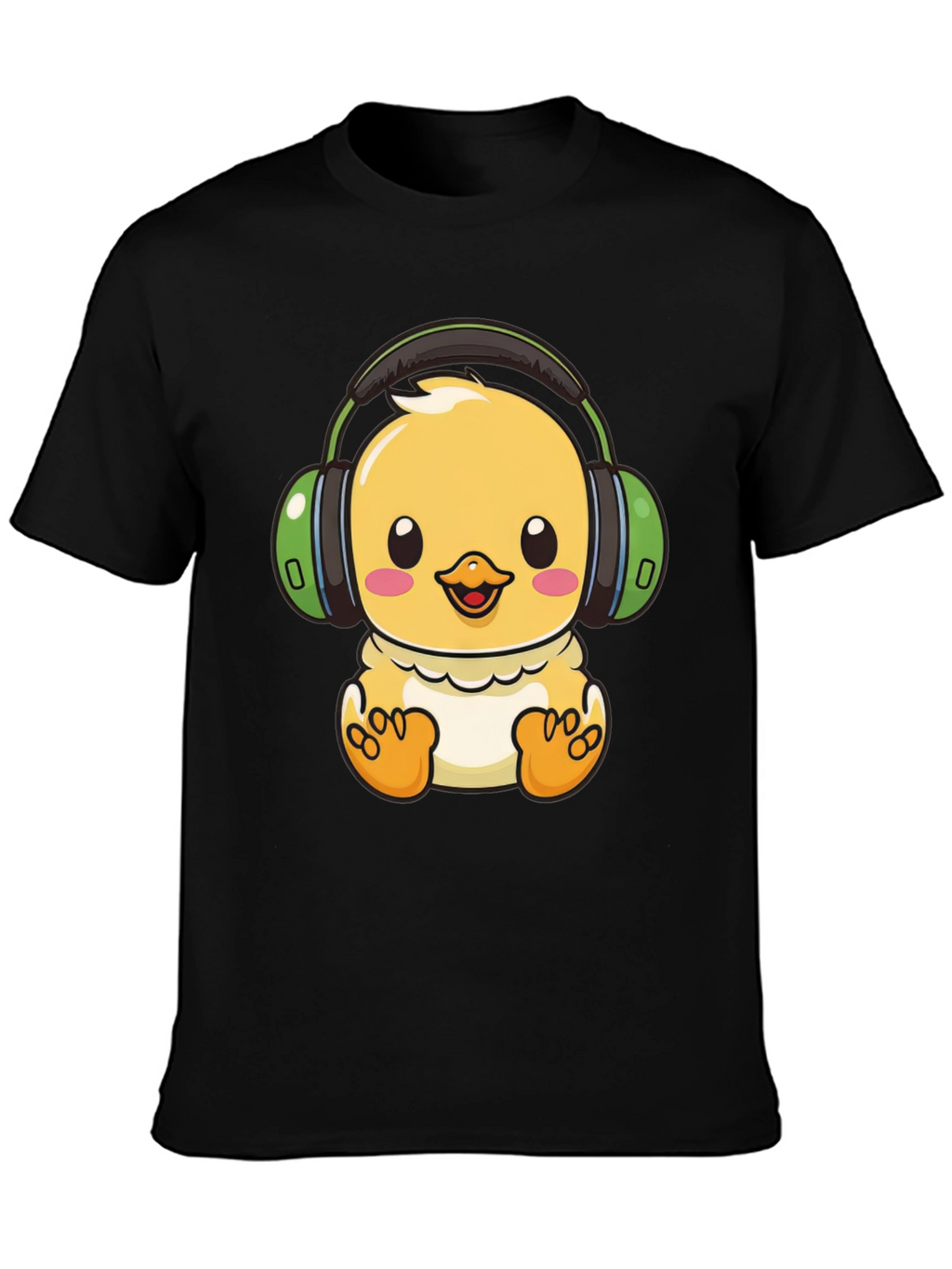 Cute Chick with Headphones Graphic Tee