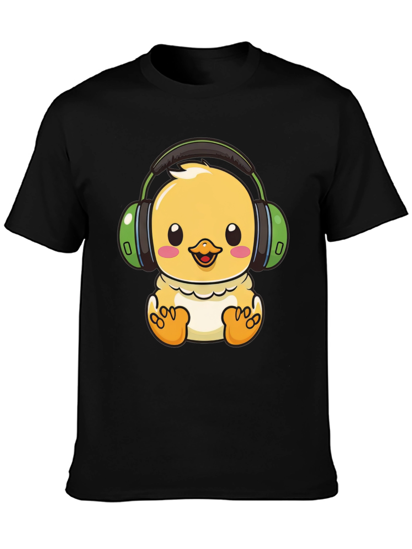 Cute Chick with Headphones Graphic Tee