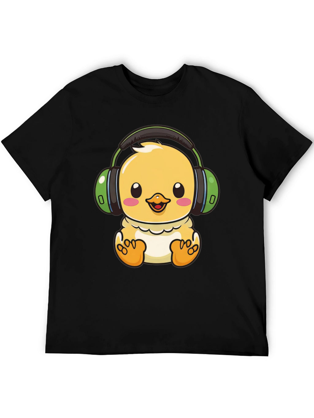 Cute Chick with Headphones Graphic Tee
