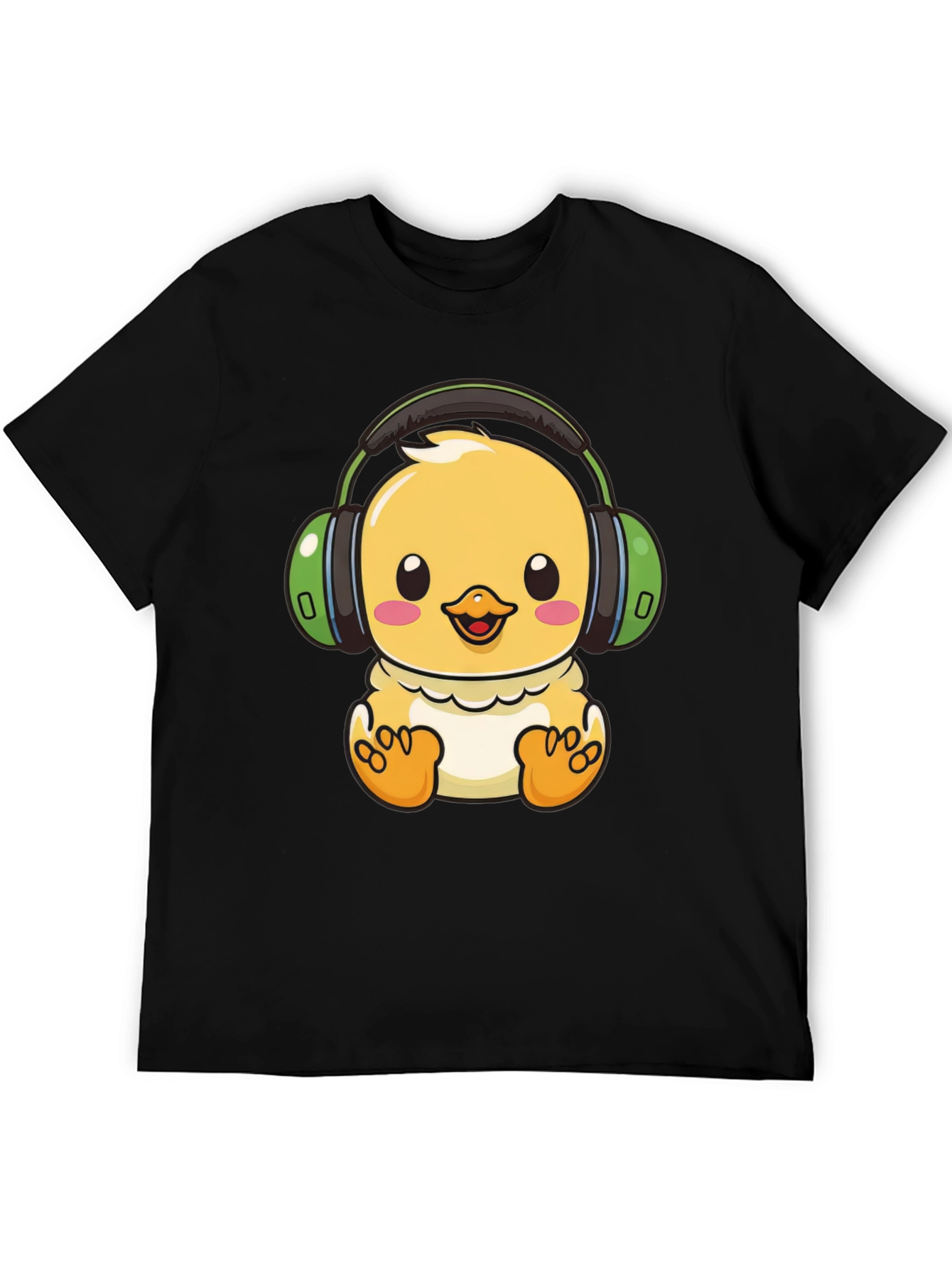Cute Chick with Headphones Graphic Tee