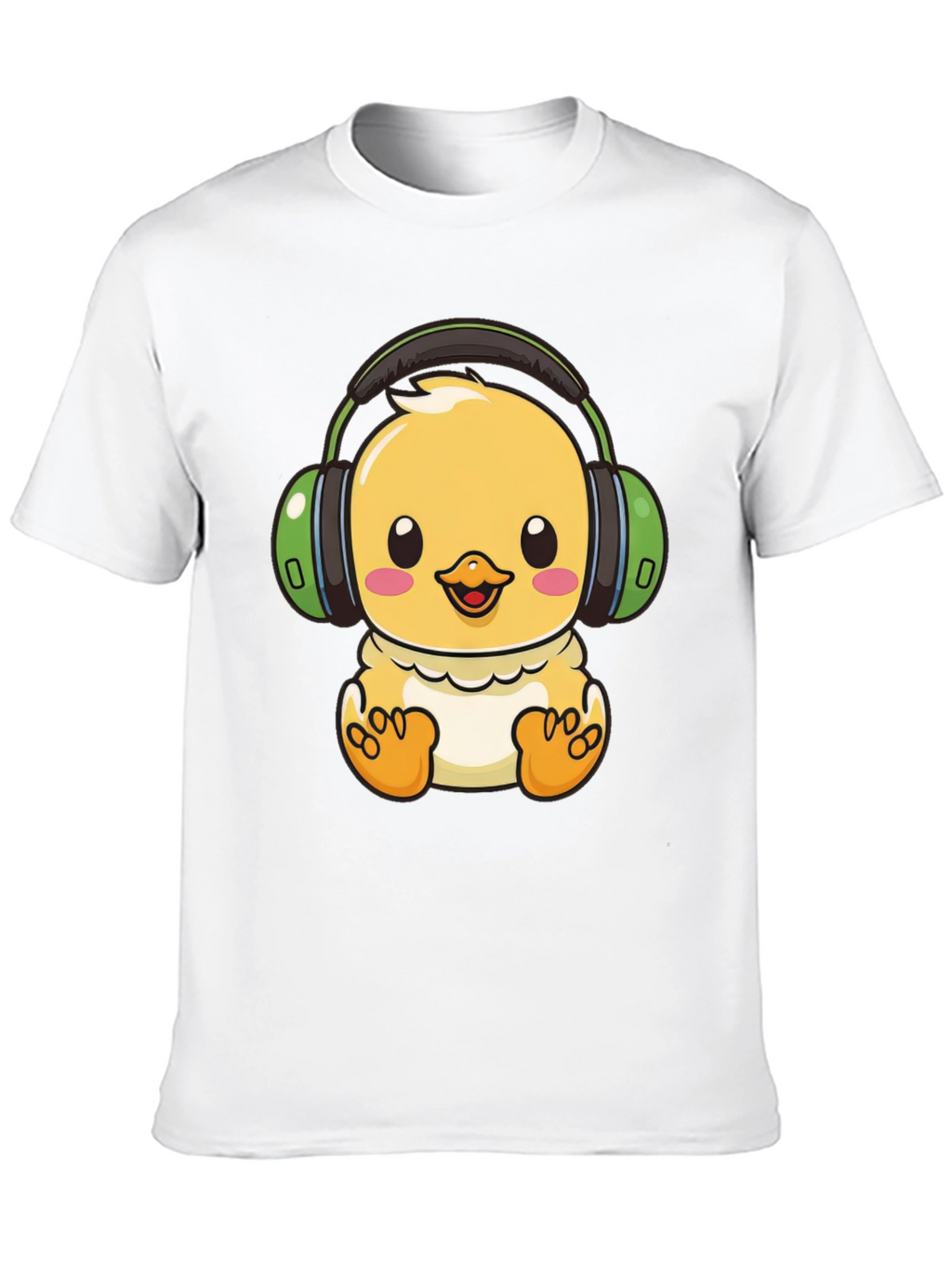 Cute Chick with Headphones Graphic Tee