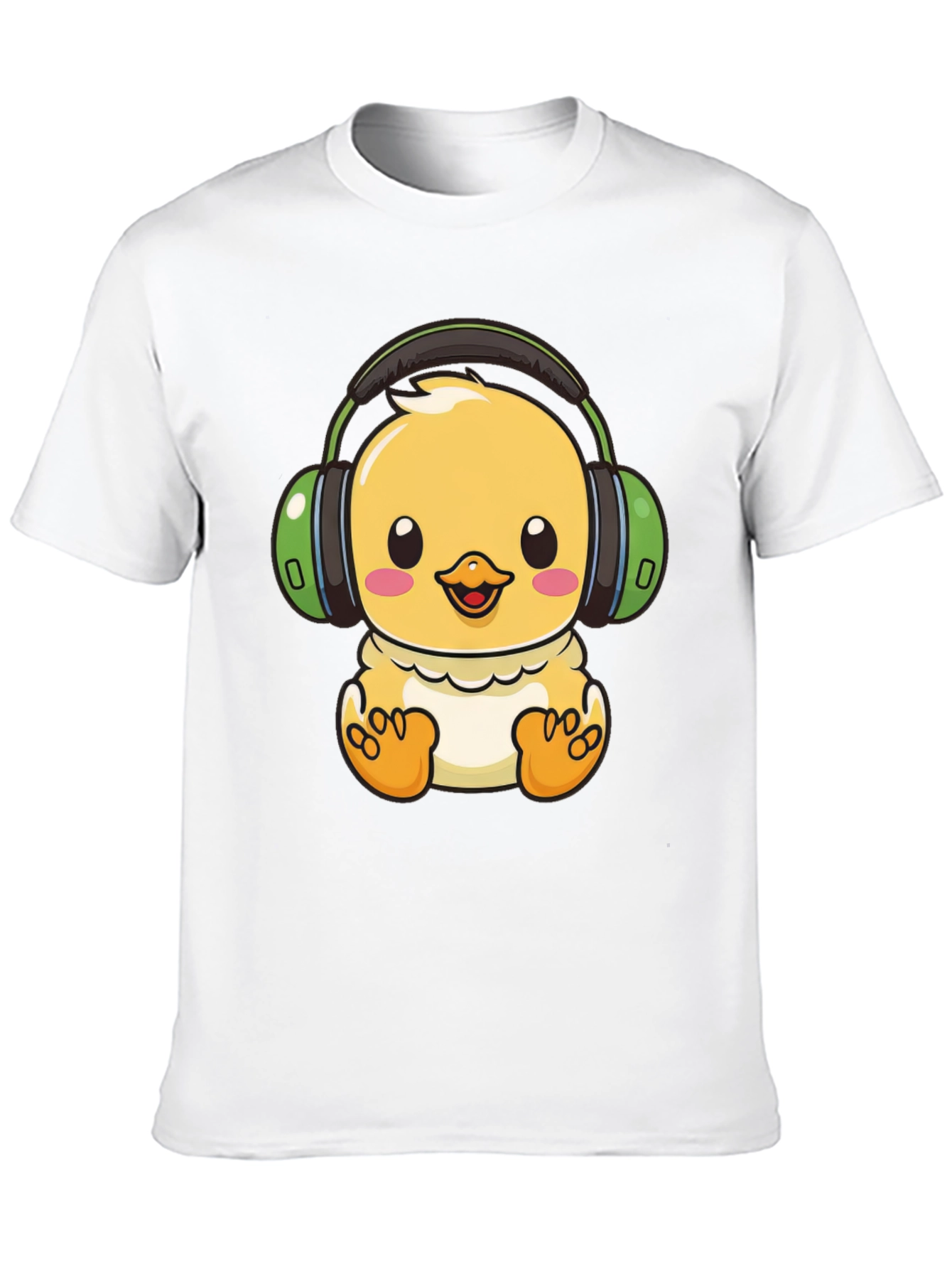 Cute Chick with Headphones Graphic Tee